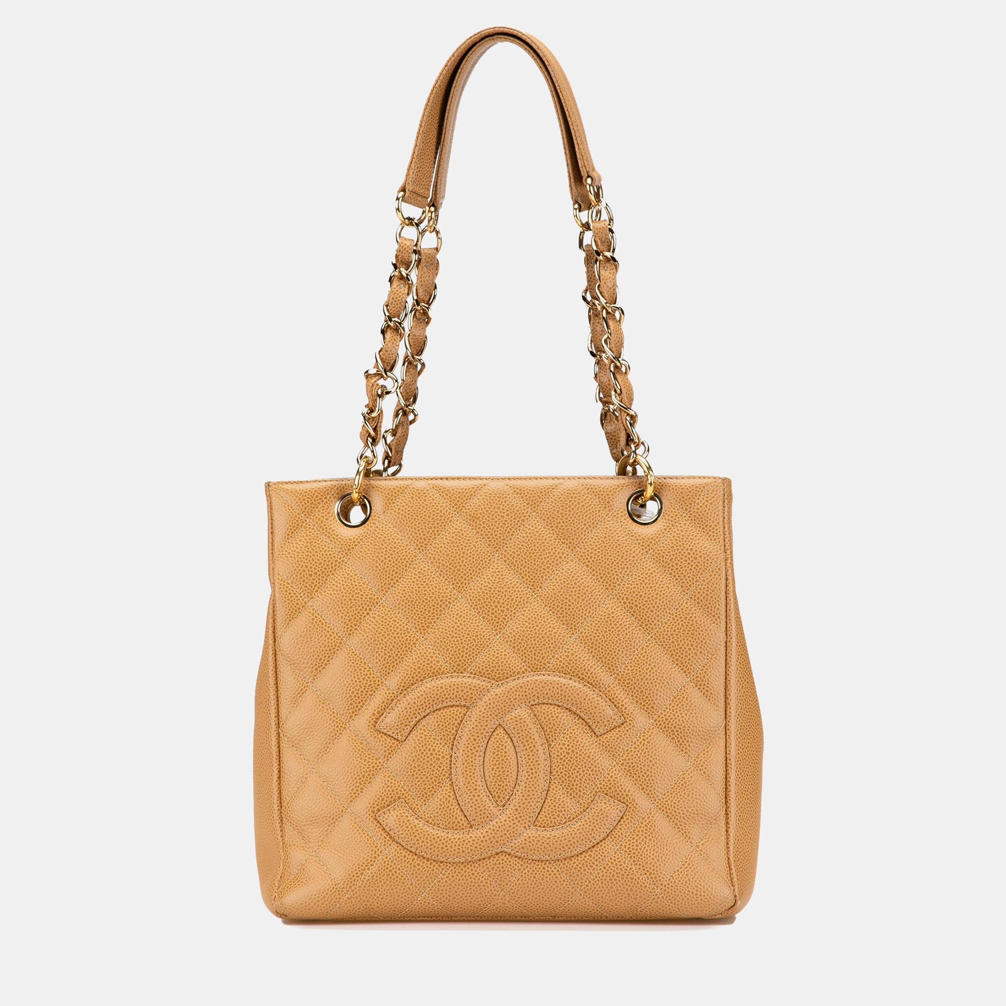 

Chanel Brown Caviar Petite Shopping Tote Bag