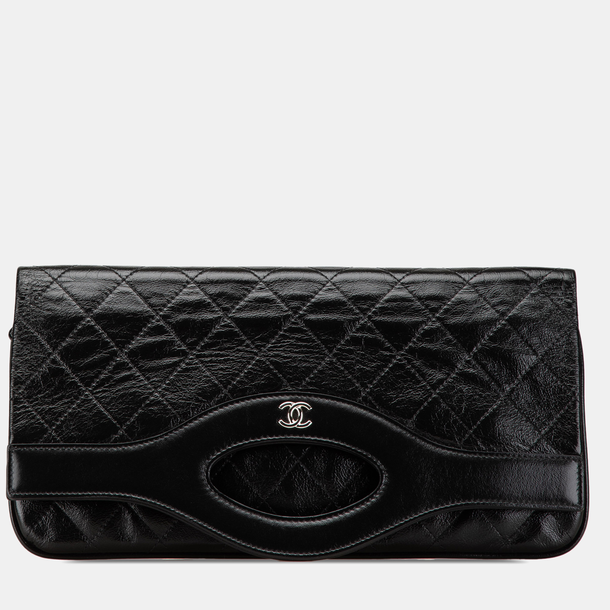 

Chanel Black Large Shiny Crumpled Calfskin 31 Clutch