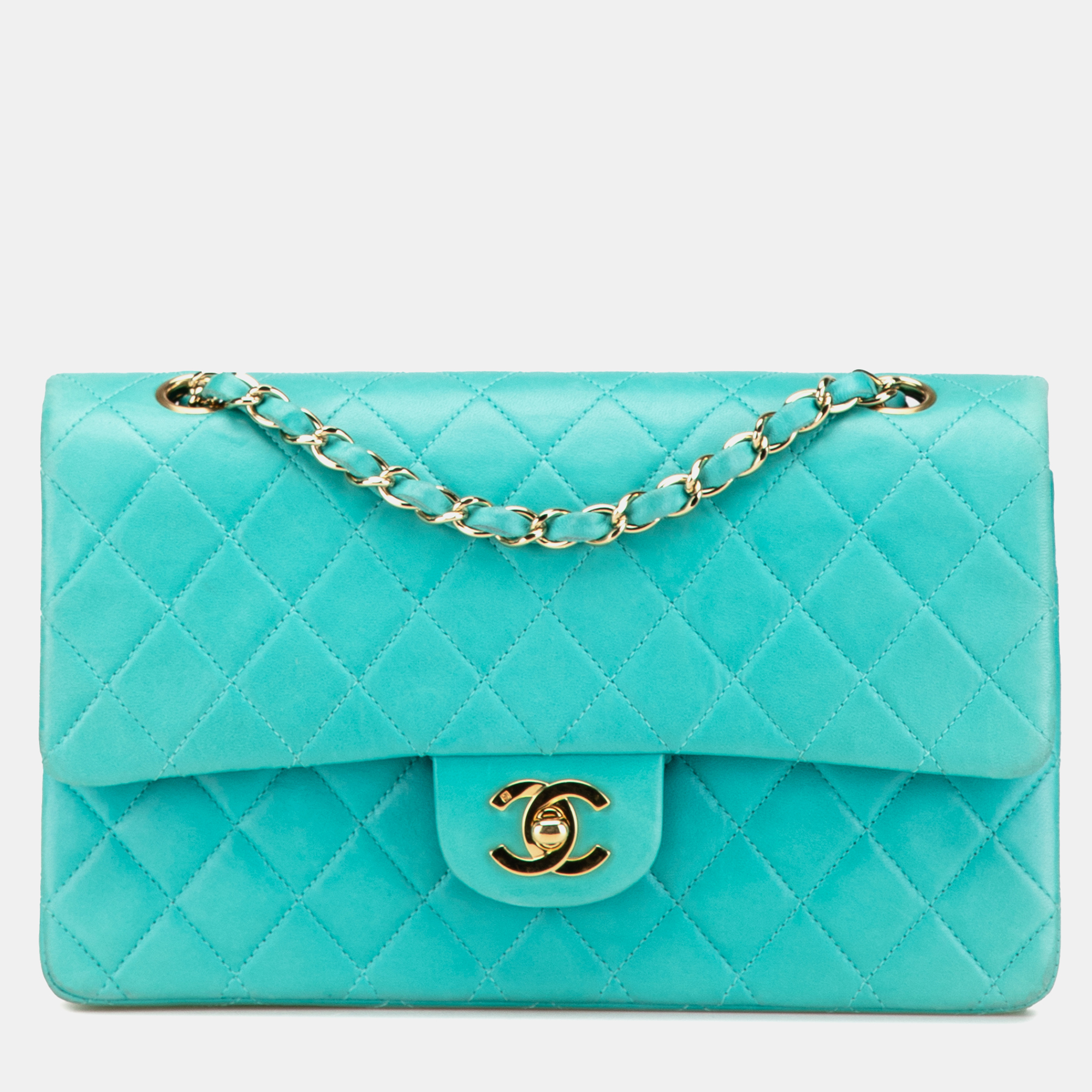 

Chanel Blue Medium Classic Lambskin Double Flap