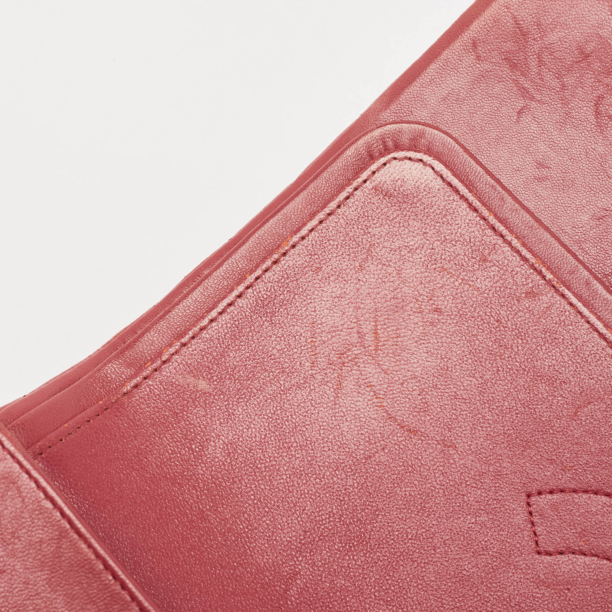 Chanel Red Quilted Lambskin Leather Jumbo Classic Double Flap Bag 