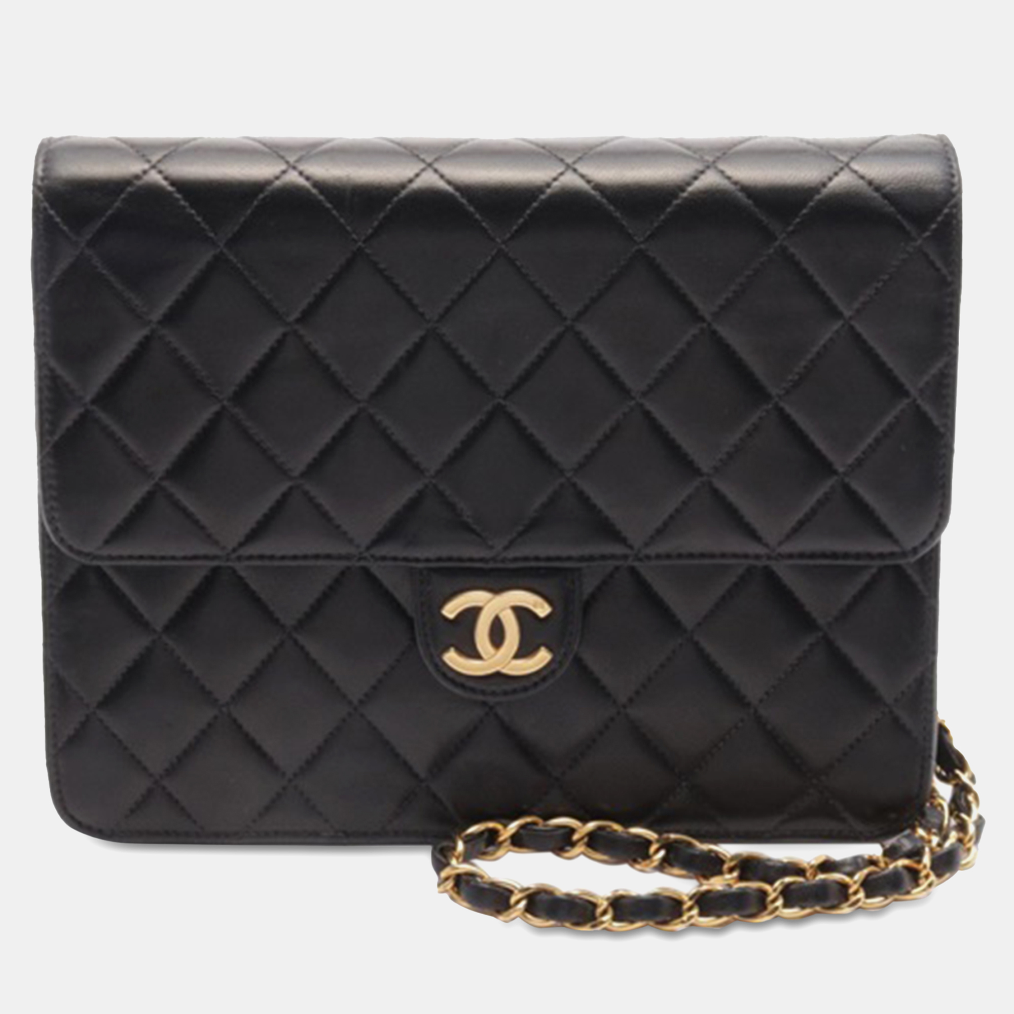 

Chanel Black Quilted Lambskin Single Flap