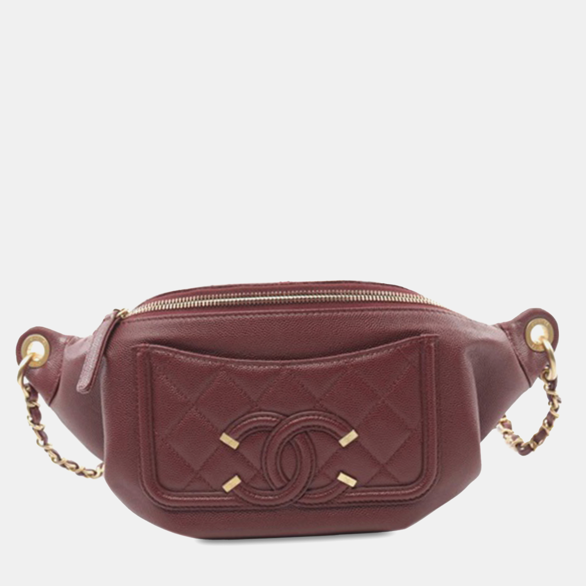 

Chanel Red Caviar CC Filigree Belt Bag