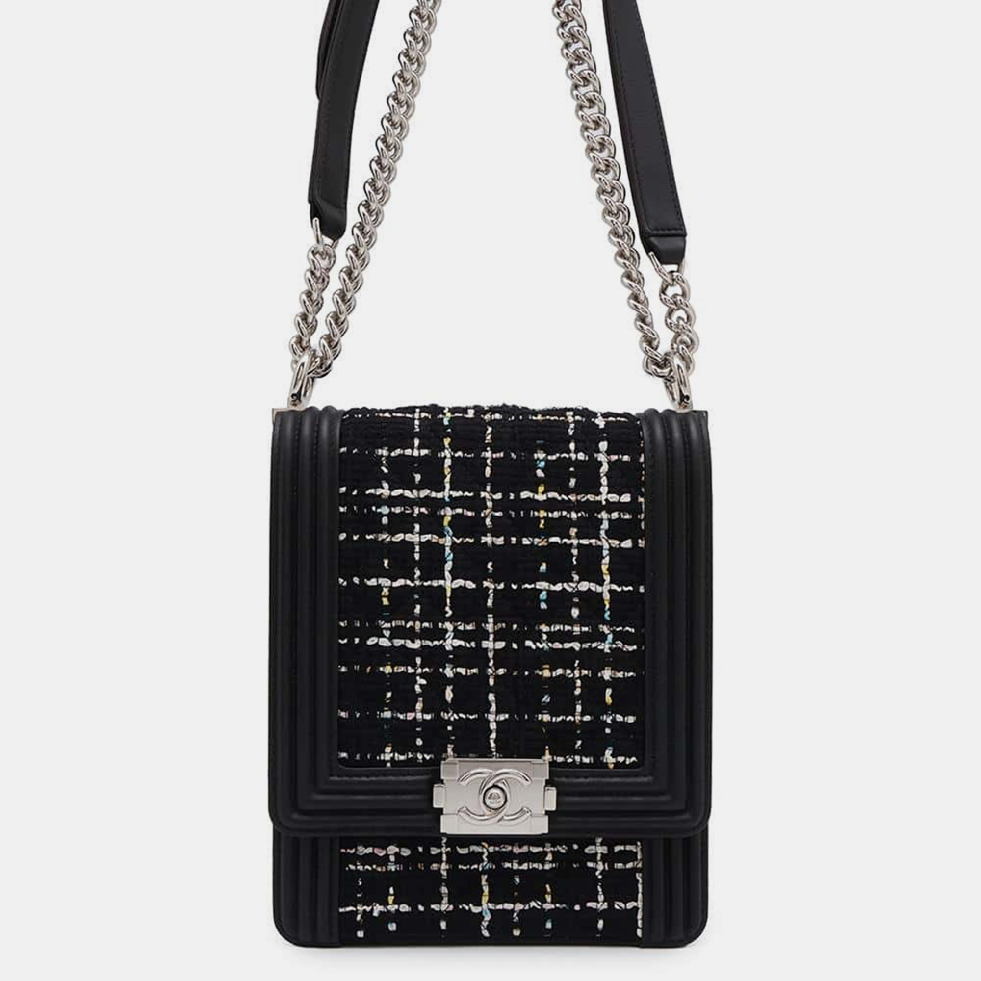 

Chanel Black/White Tweed Lambskin Boy Chain Shoulder Bag