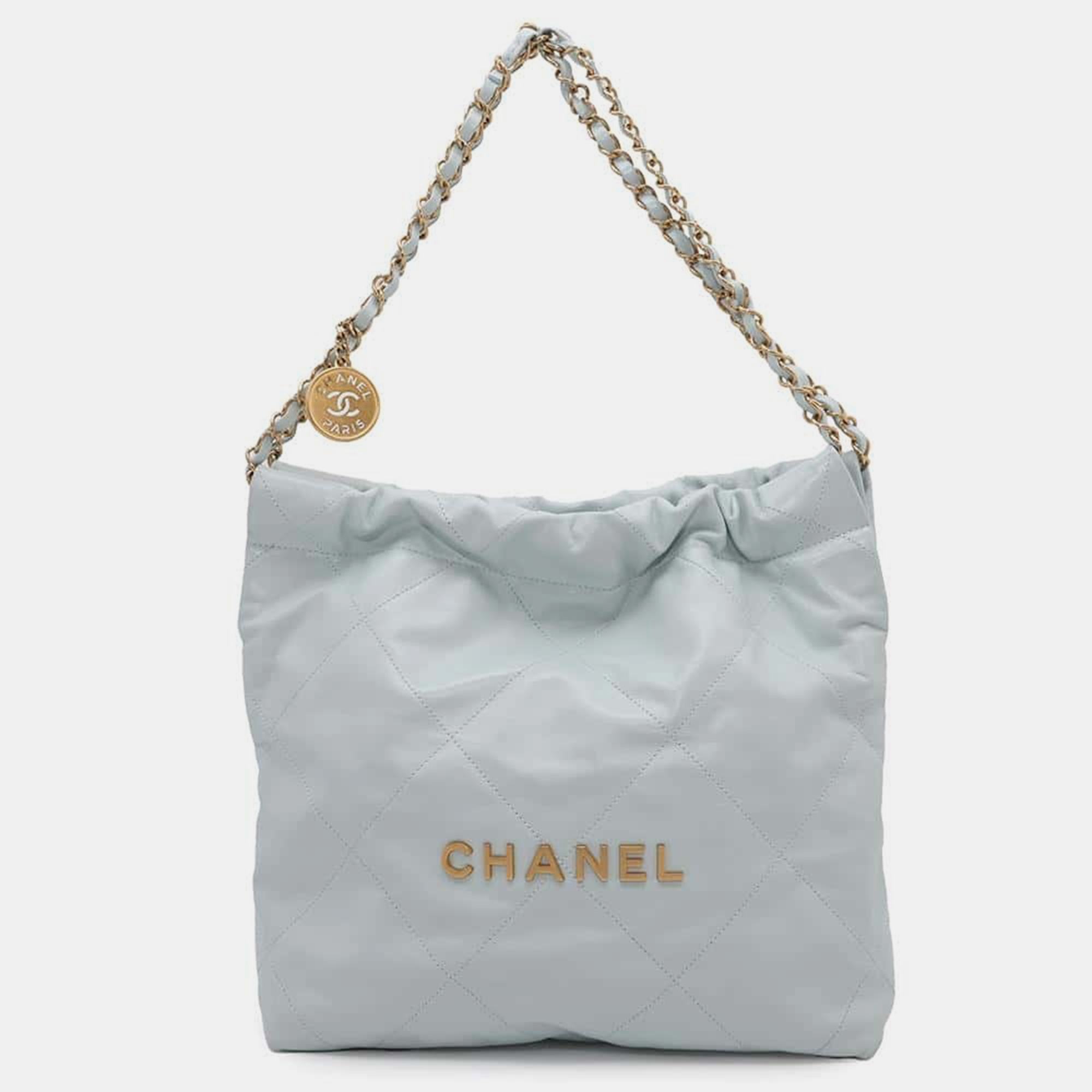 

Chanel Chanel22 Handbag Pastel Blue Shiny Calf Leather Size Small