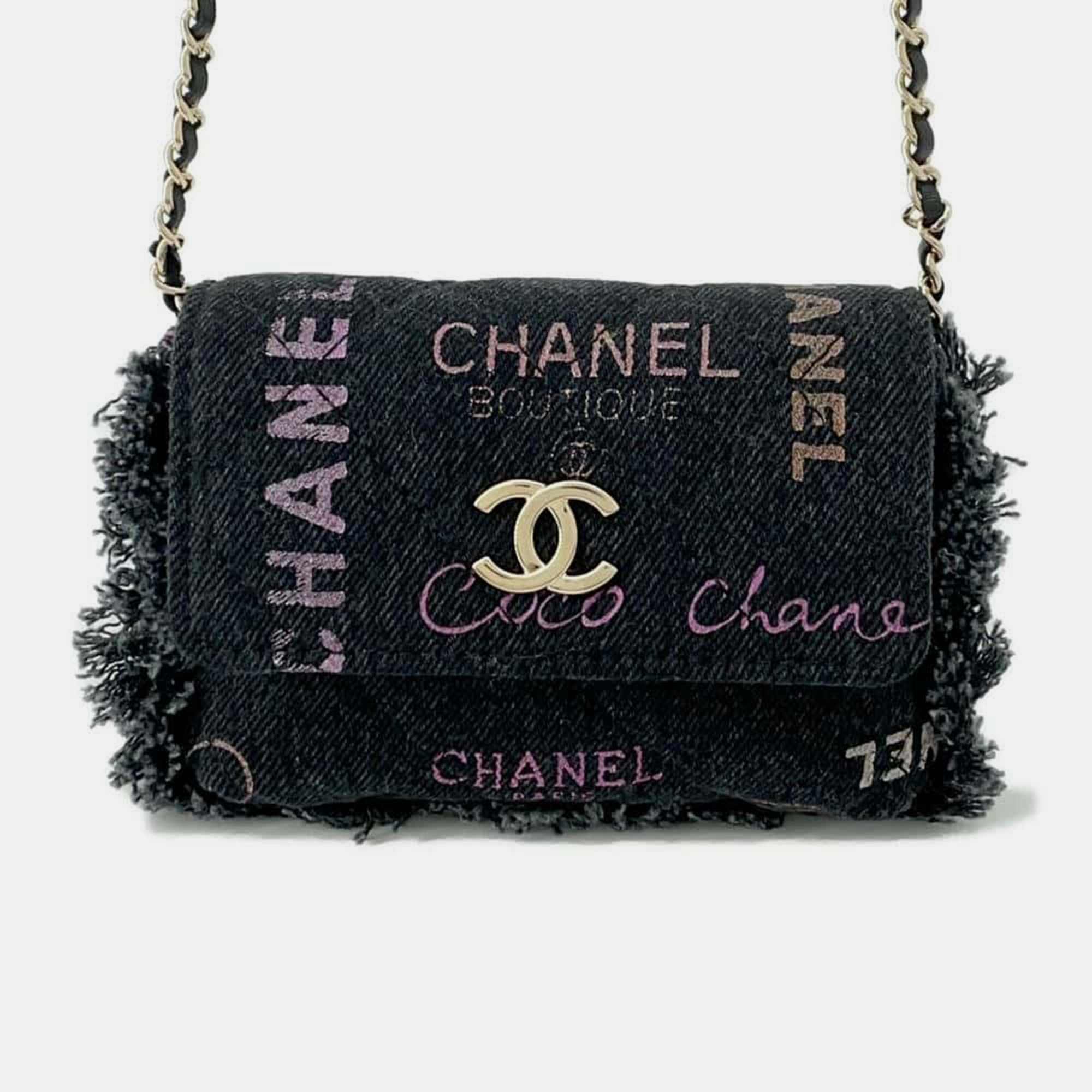 

Chanel Matelasse Denim Chain shoulder Bag Black/Multicolor Denim Size Mini