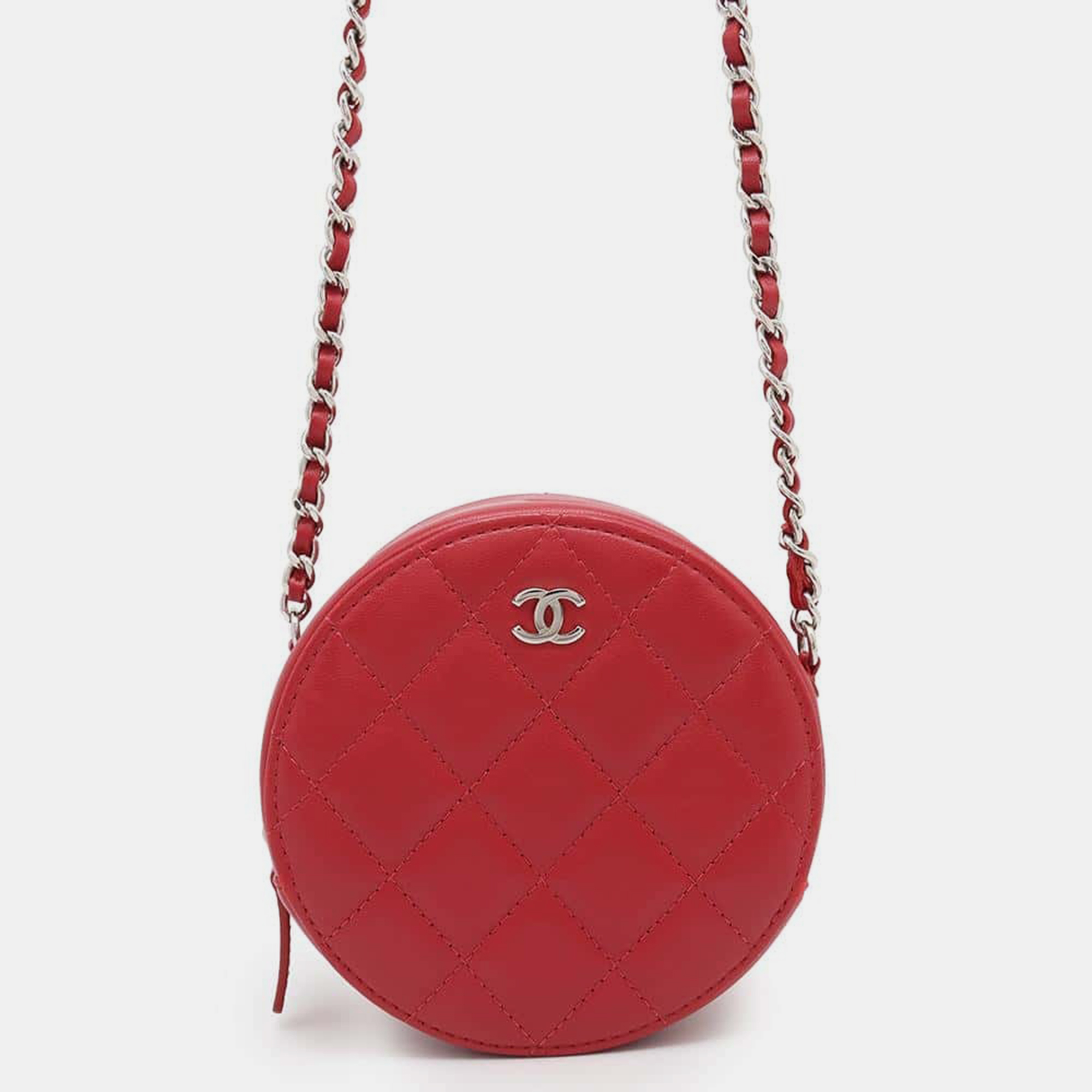 

Chanel Matelasse Round Chain Red Lambskin Shoulder Bag