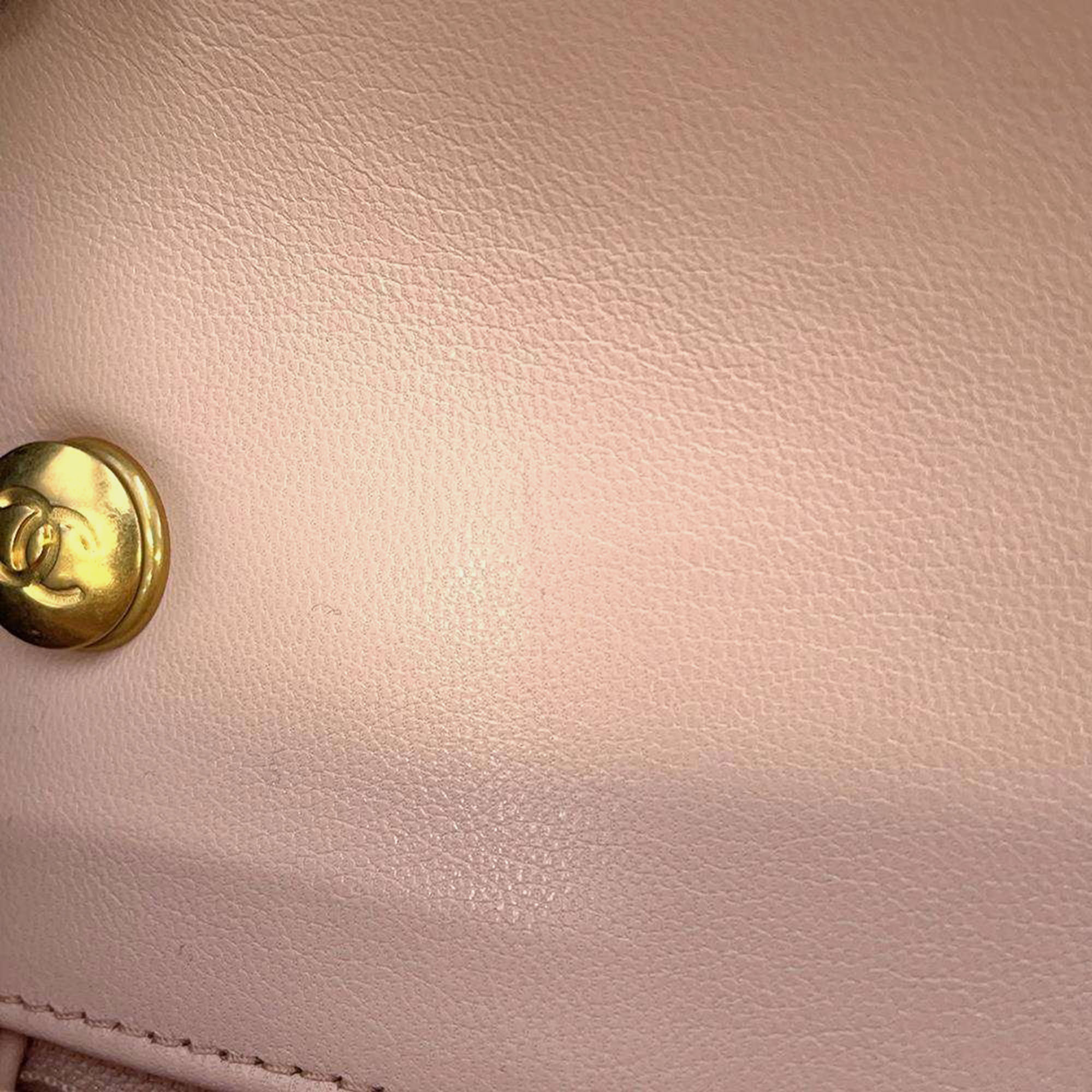 Chanel Pink Calf Leather Mini Matelasse Chain Shoulder Bag 
