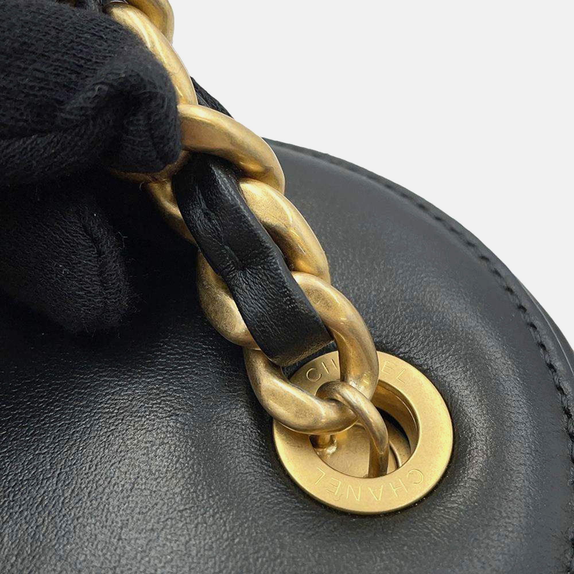 Chanel Black Lambskin Vanity Chain Shoulder Bag 