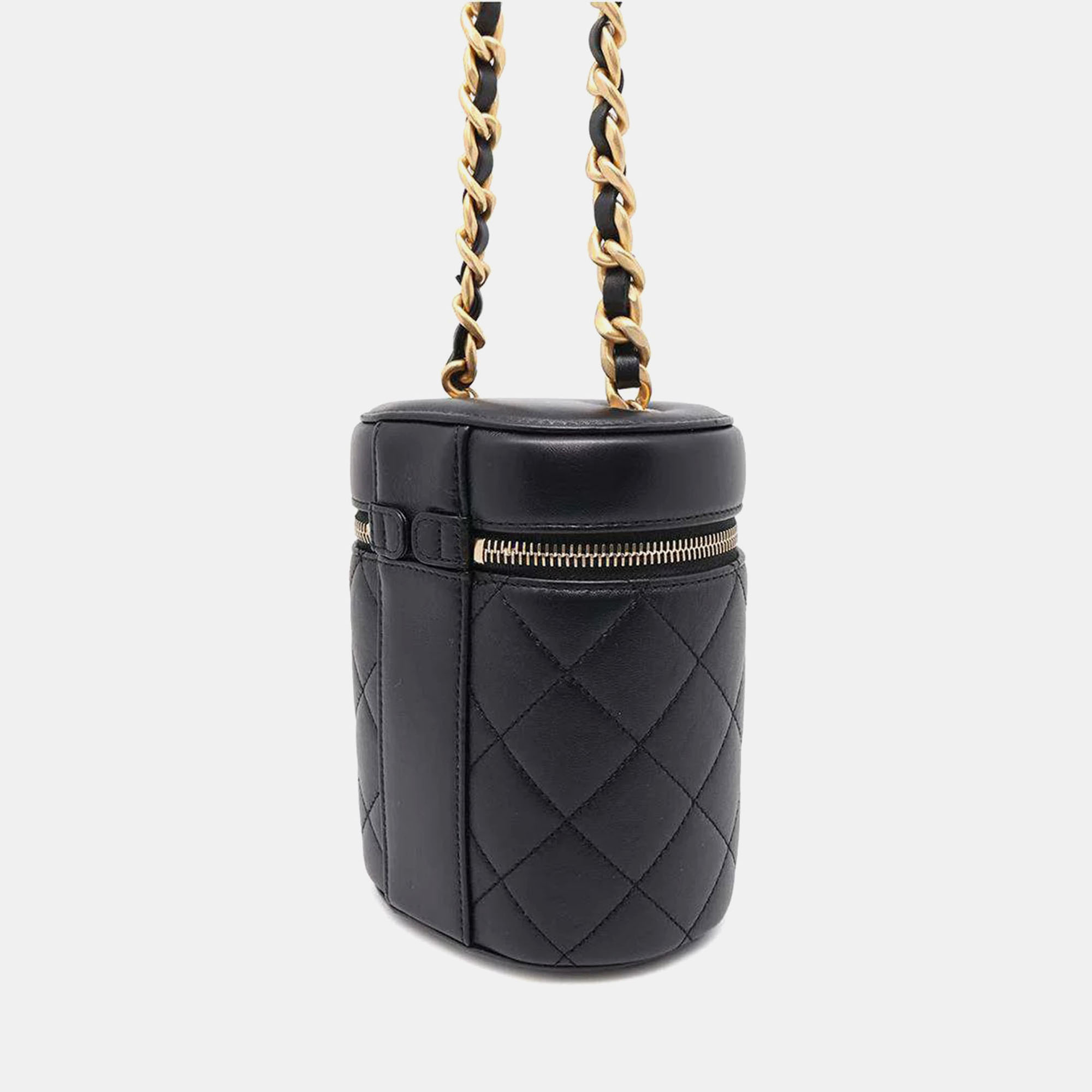 Chanel Black Lambskin Vanity Chain Shoulder Bag 
