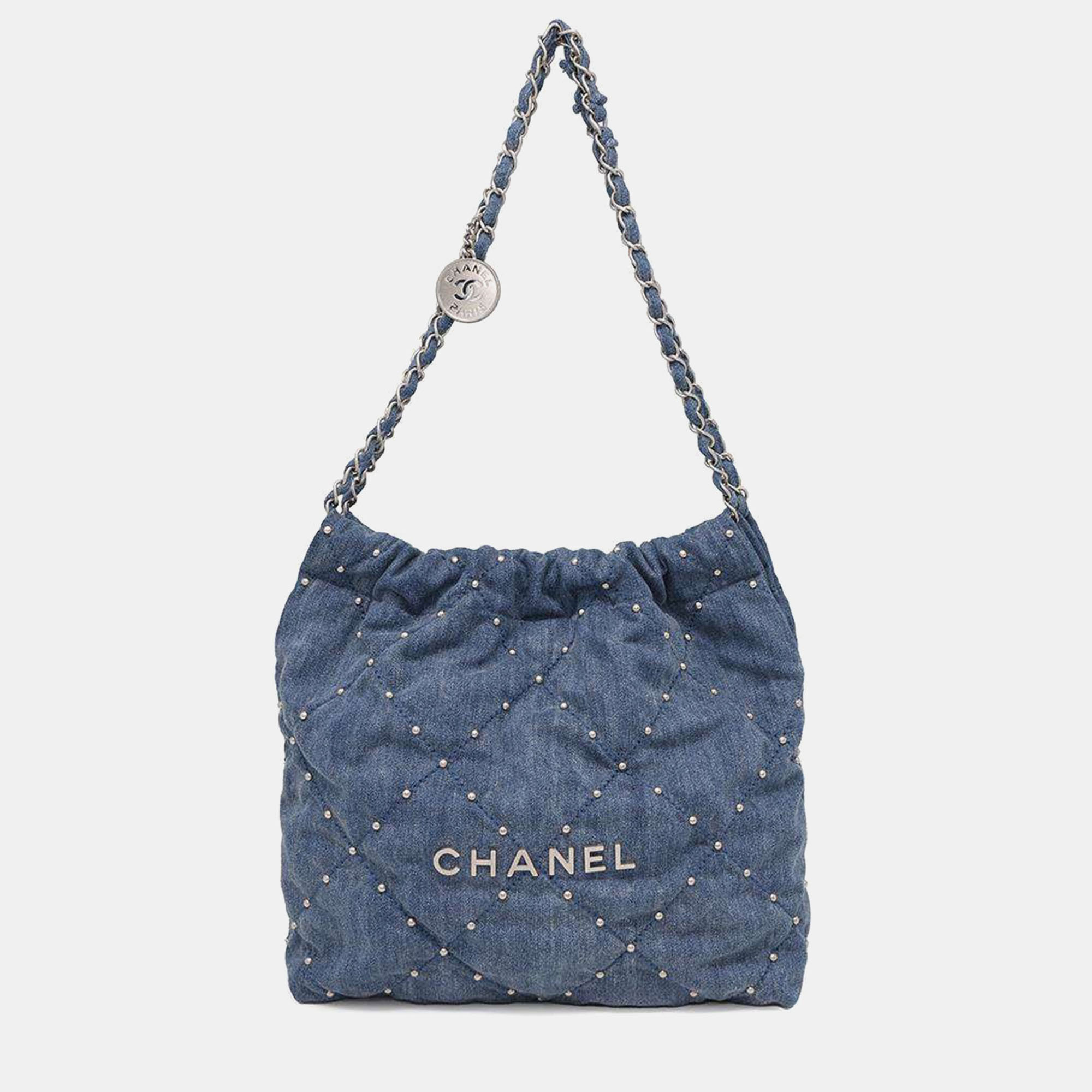 

Chanel Blue Washed Denim Size Small 22 Chain Shoulder Bag