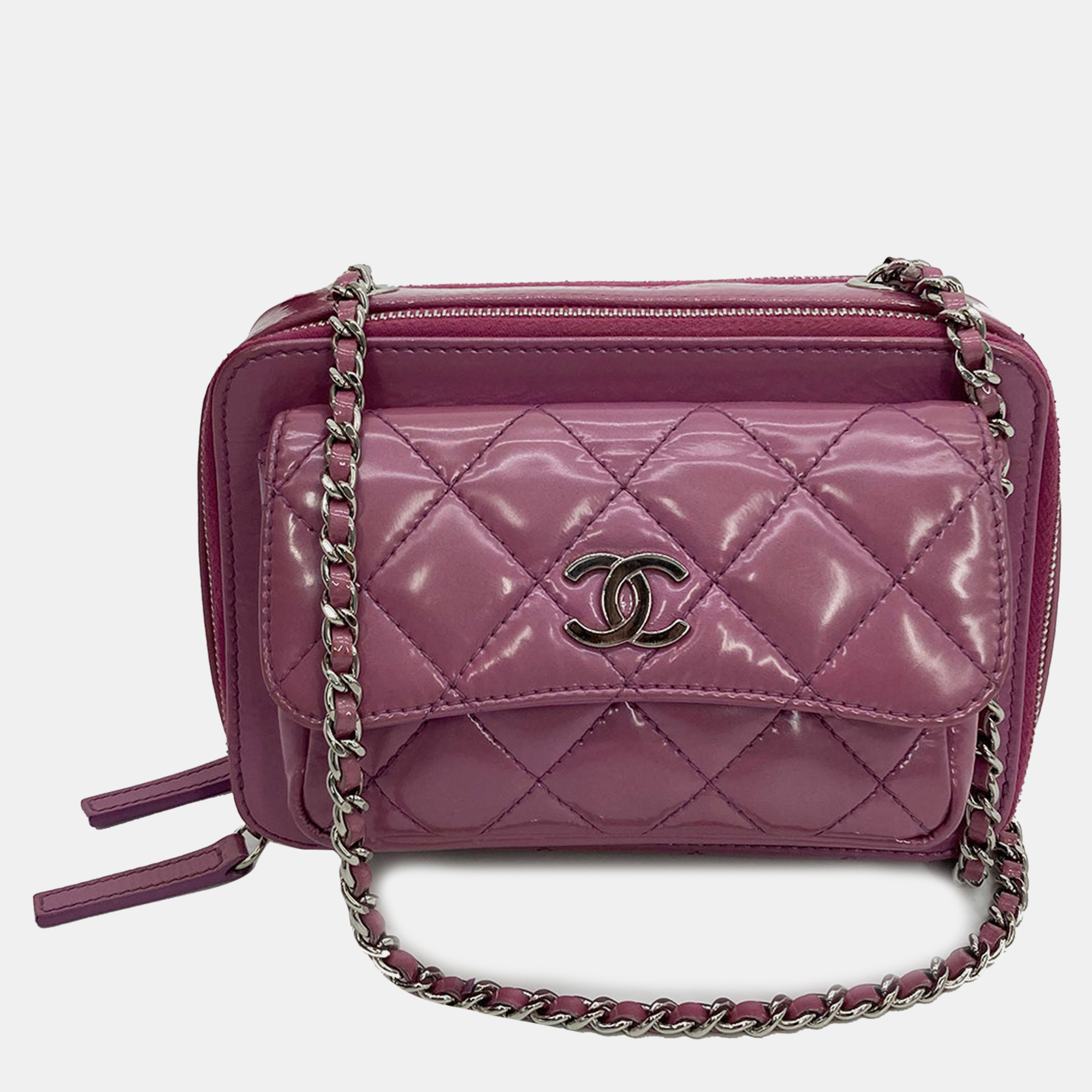 

Chanel Purple Patent Pocket Box Camera Case