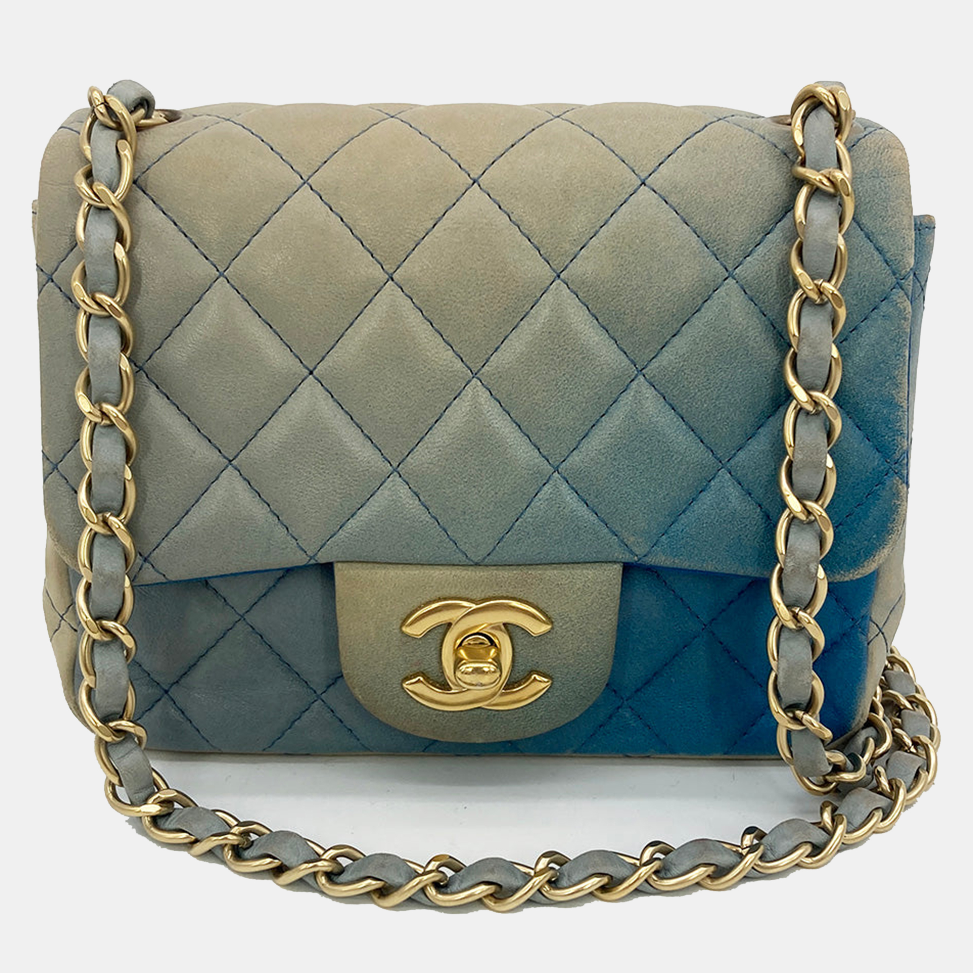 

Chanel Blue Degrade Mini Square Classic Flap