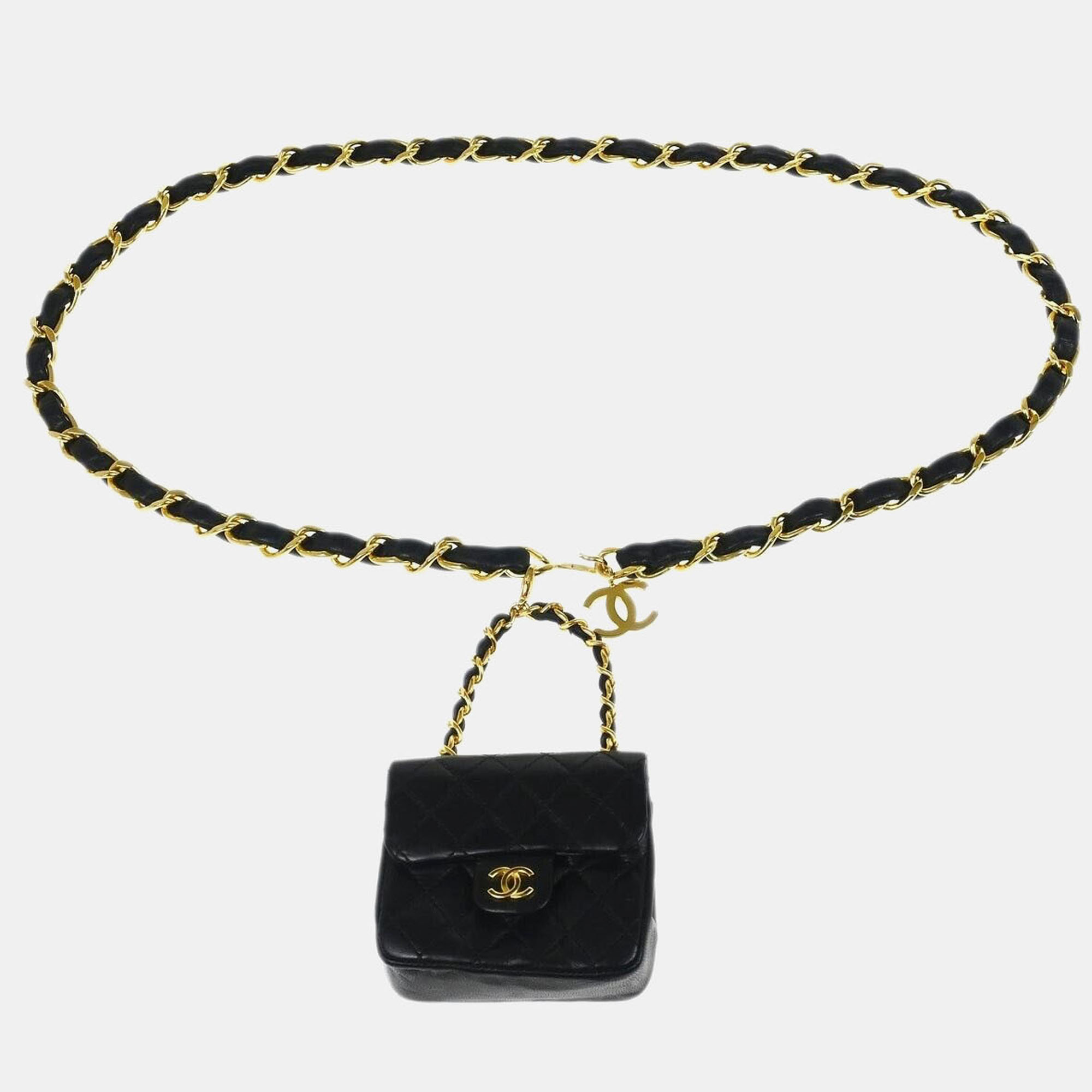 

Chanel Black Leather Classic Flap Micro Bum Belt Bag