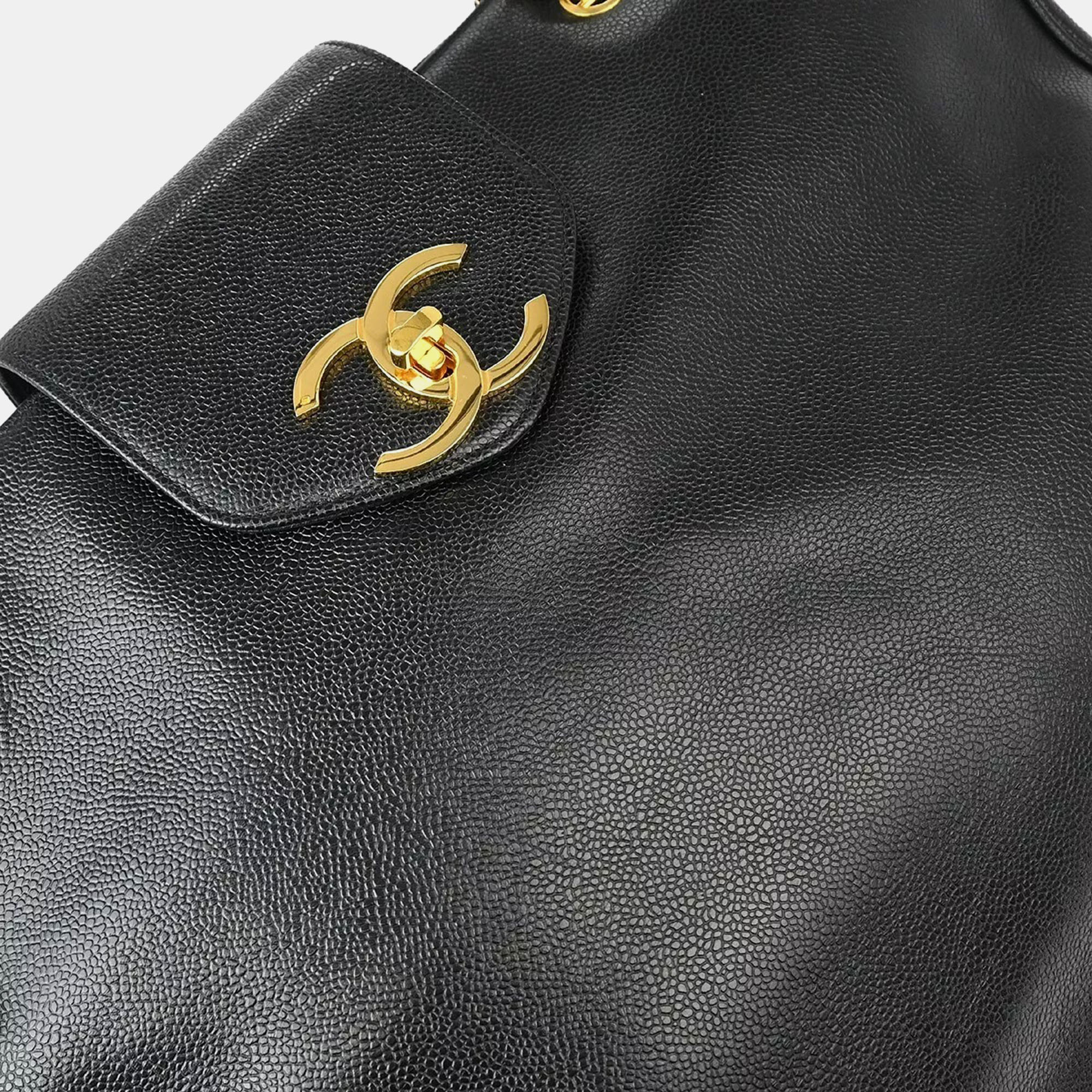 Chanel Black Leather Supermodel Shoulder Bag 