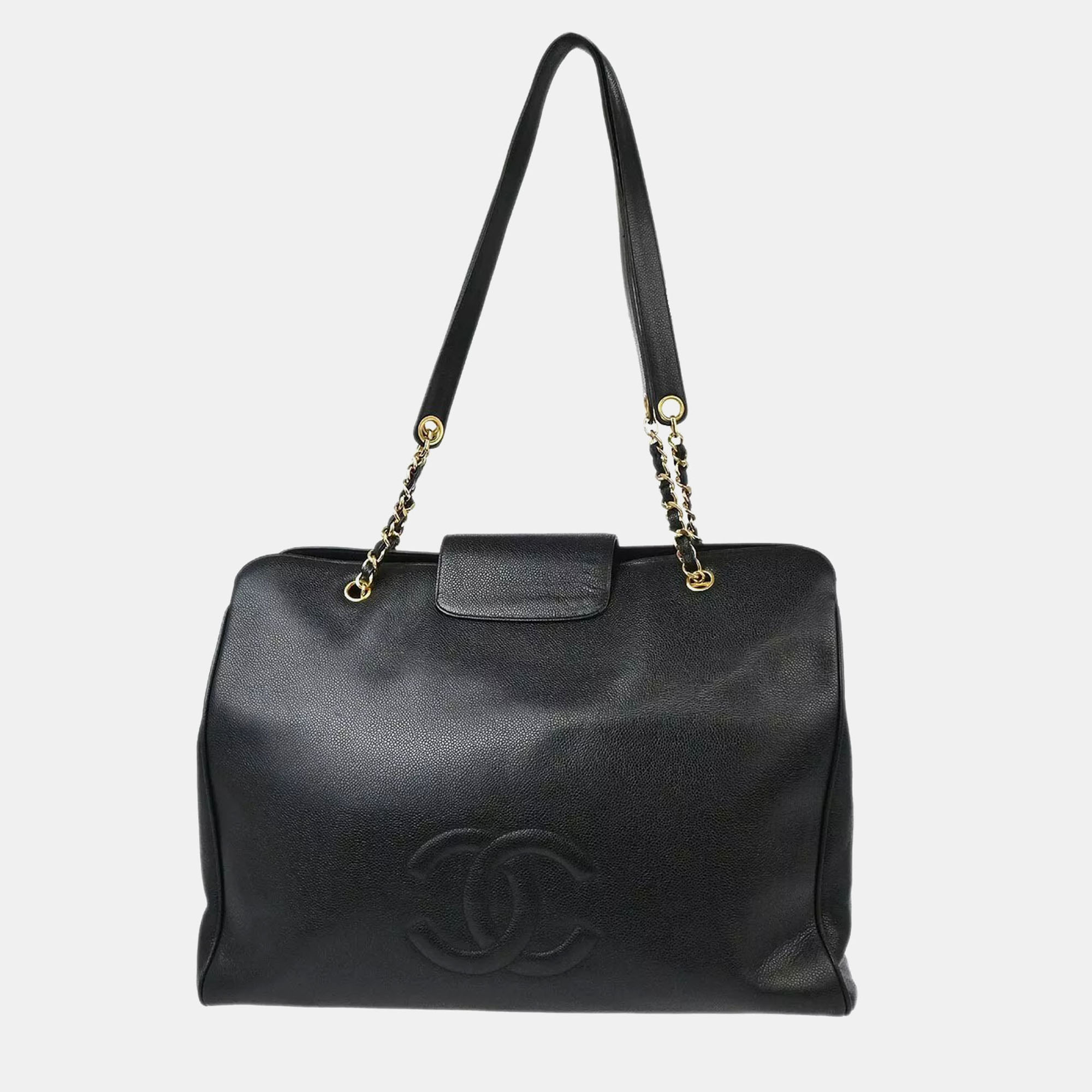 Chanel Black Leather Supermodel Shoulder Bag 