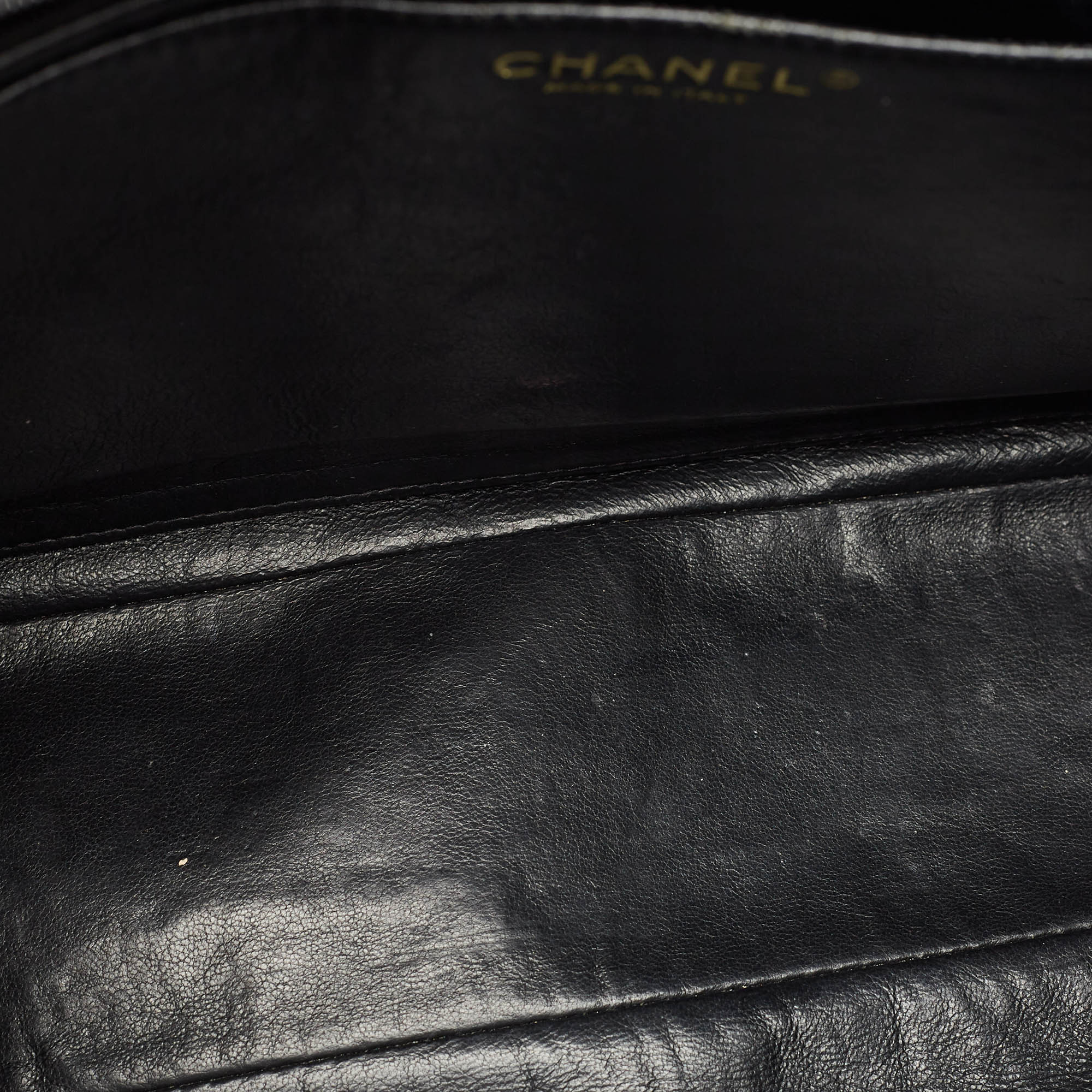 Chanel Black Quilted Caviar Leather Maxi Classic Single Flap Bag 