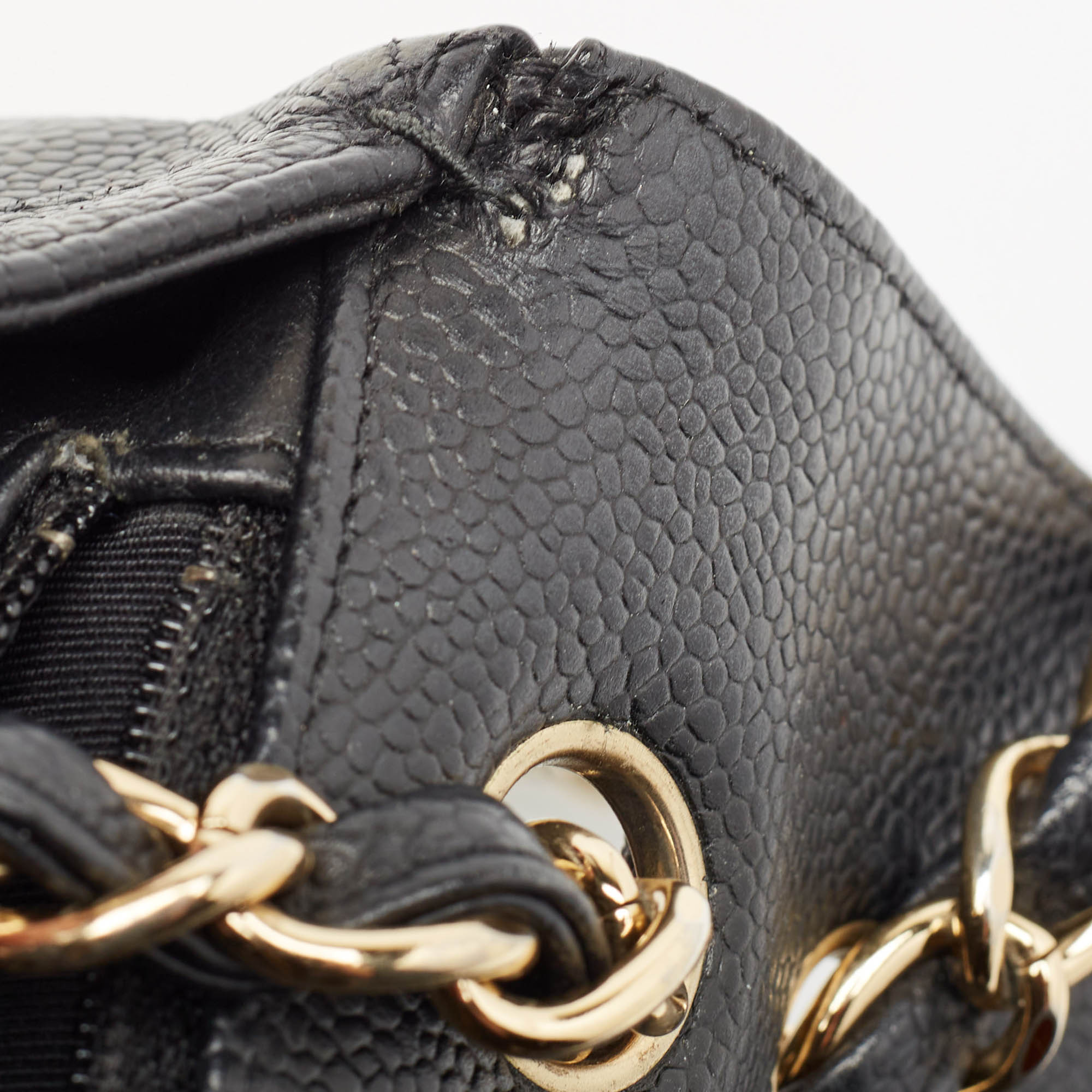 Chanel Black Quilted Caviar Leather Maxi Classic Single Flap Bag 