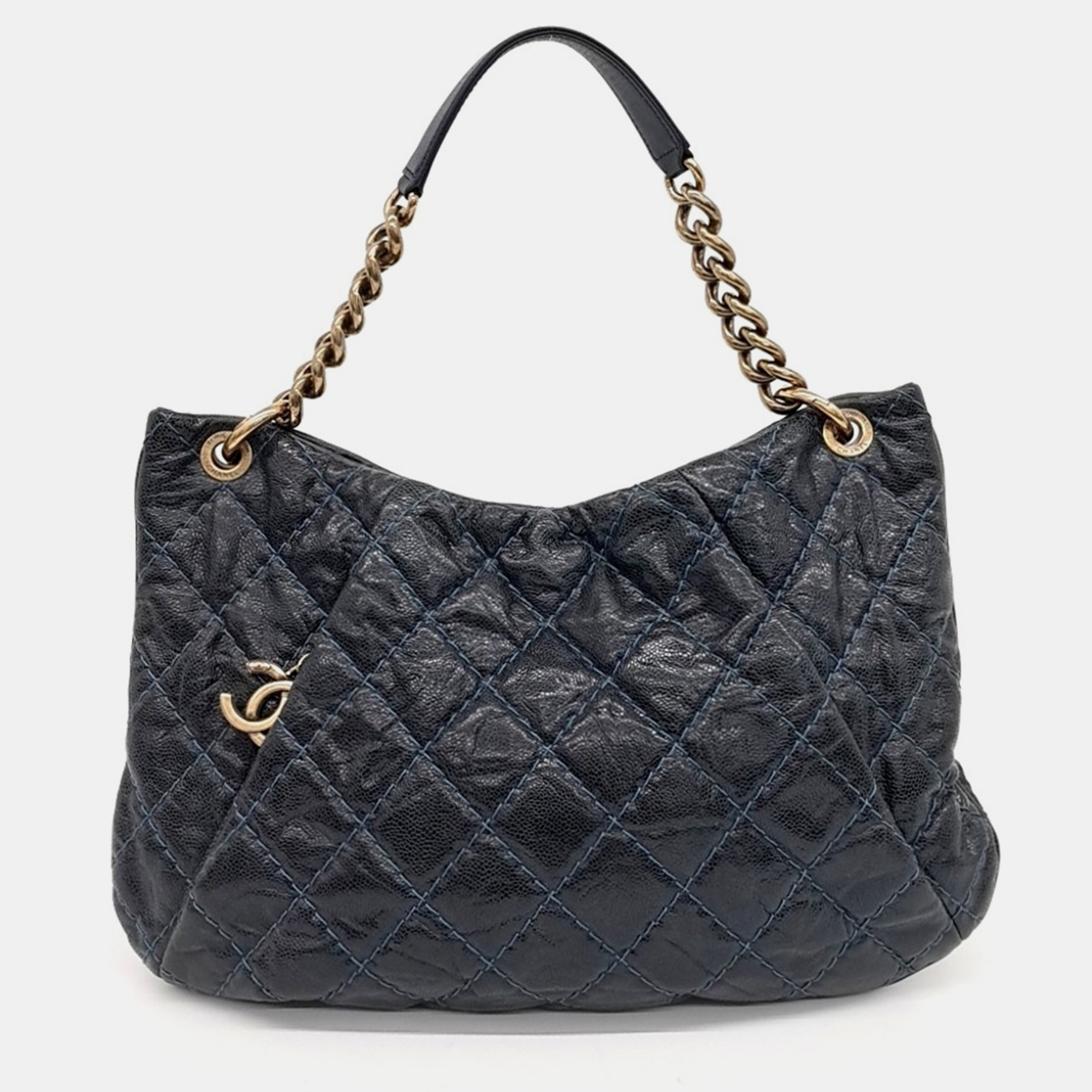 

Chanel Navy Blue Leather Tote & Shoulder Bag