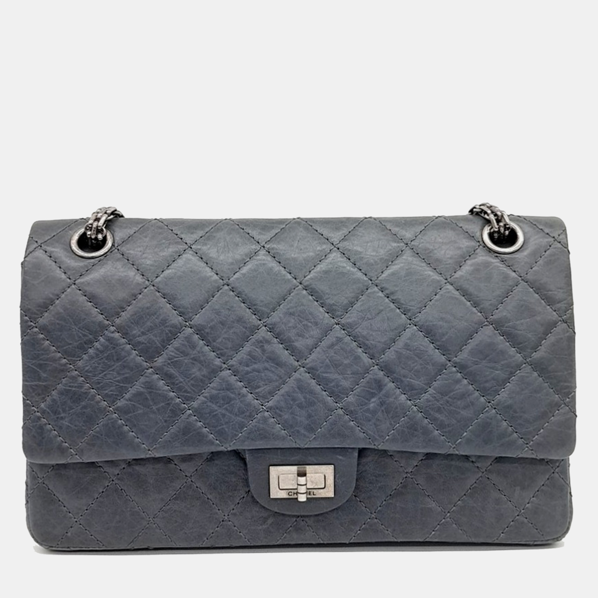 

Chanel Grey Leather Reissue Vintage 2.55 Medium Bag