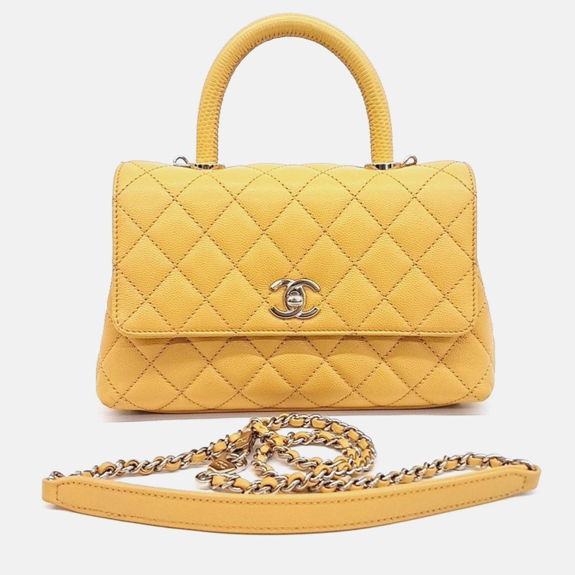 

Chanel Yellow Leather Coco Handle 23 bag