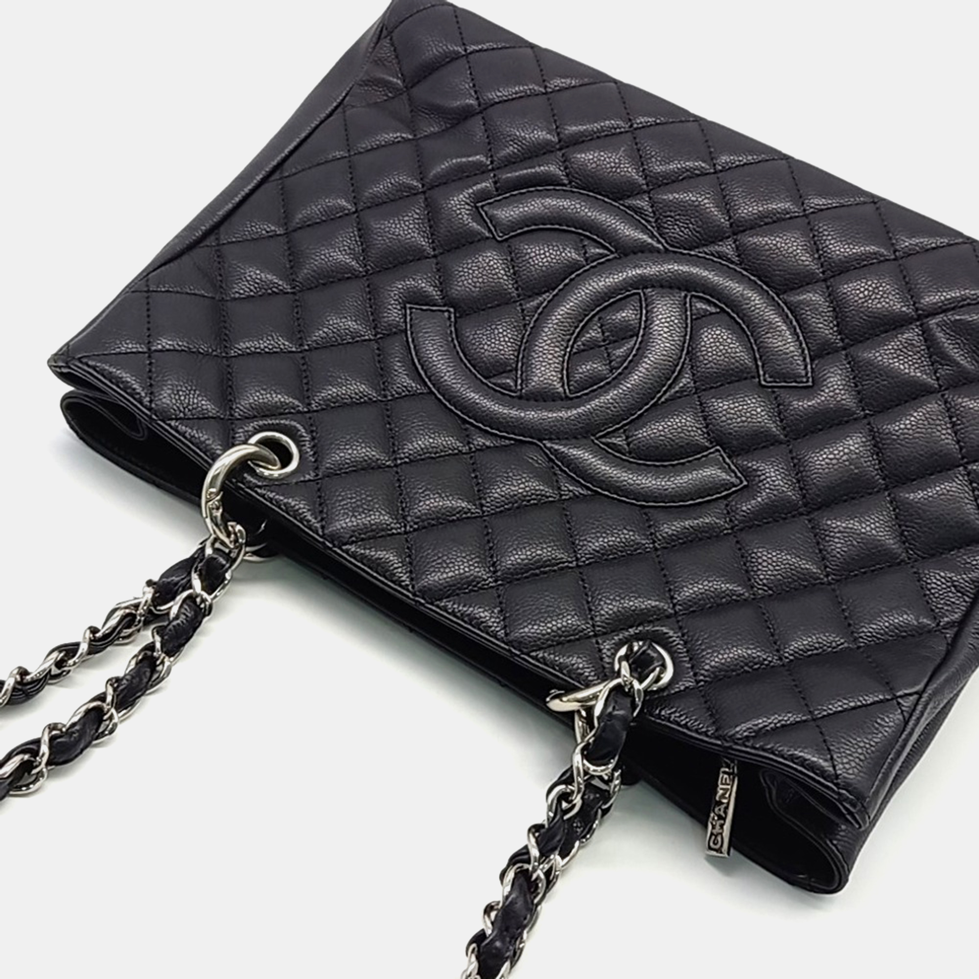 Chanel Black Leather Grand Shopping bag 