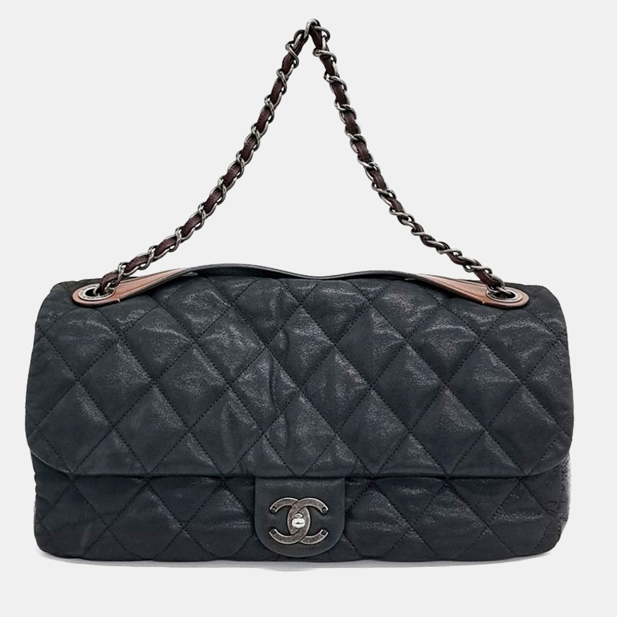 

Chanel Black Canvas and Leather In the Mix Chain Shoulder Bag