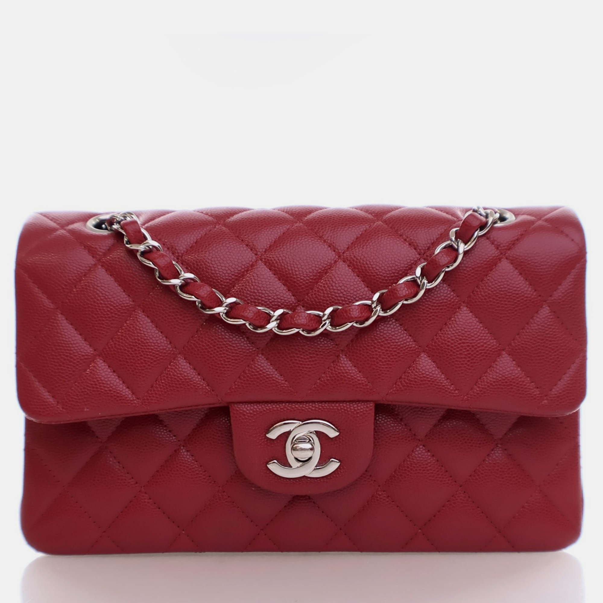 

Chanel Small Red Caviar Classic Double Flap Bag