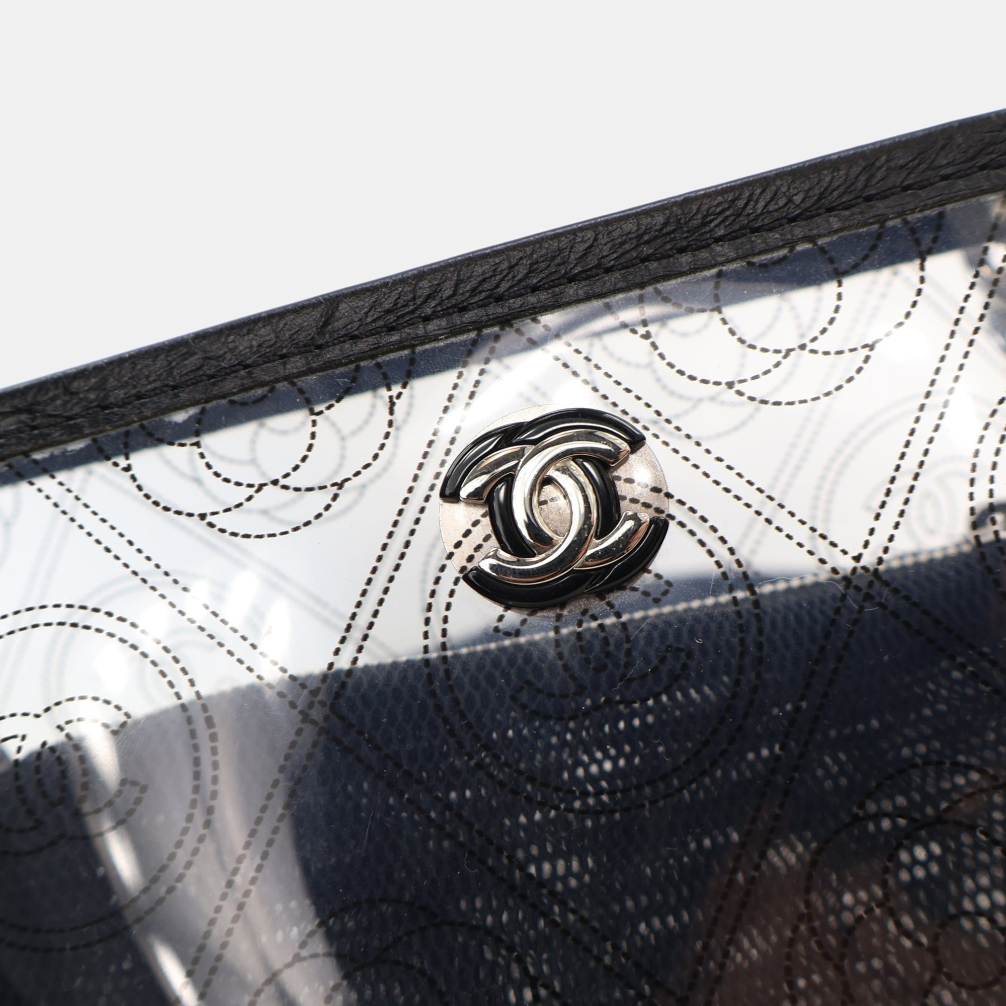 Chanel Black Crumpled Calfskin PVC Bucket Bag 