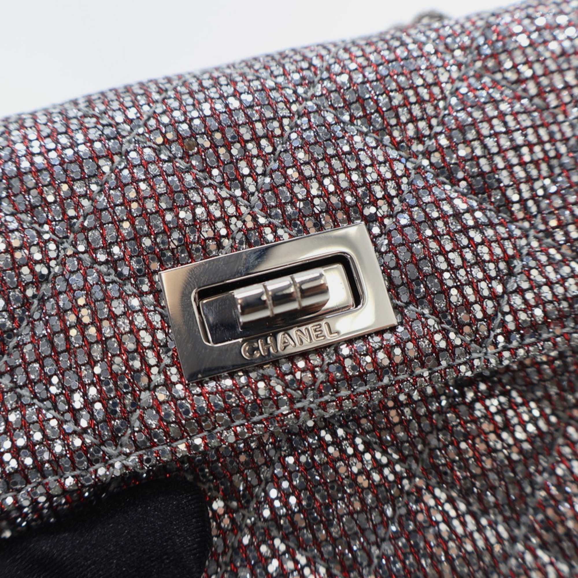 Chanel Mini Glitter Canvas Mademoiselle 2.55 Flap Bag 