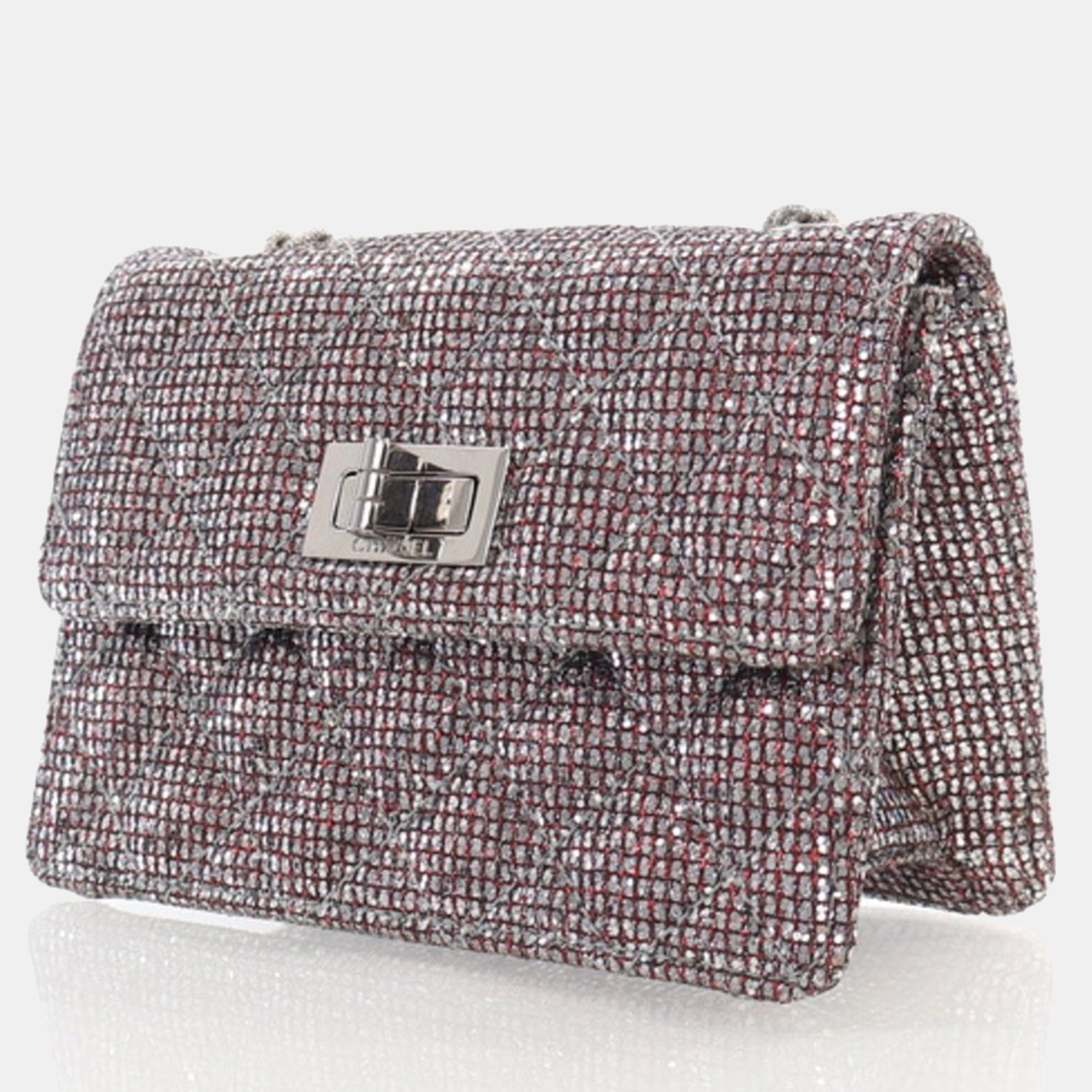 Chanel Mini Glitter Canvas Mademoiselle 2.55 Flap Bag 
