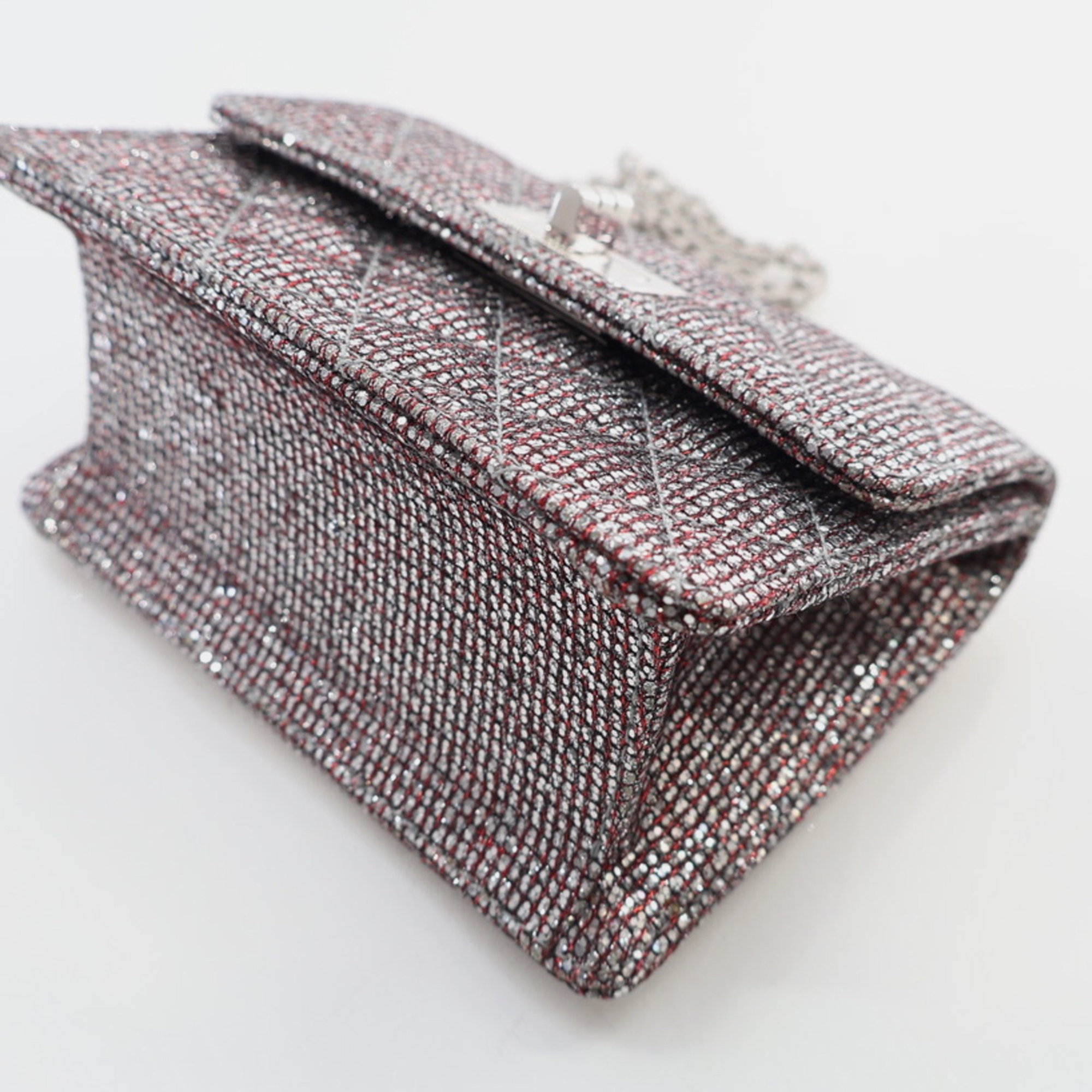 Chanel Mini Glitter Canvas Mademoiselle 2.55 Flap Bag 
