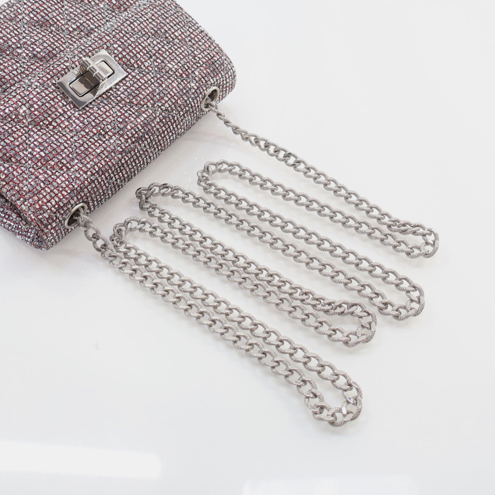Chanel Mini Glitter Canvas Mademoiselle 2.55 Flap Bag 