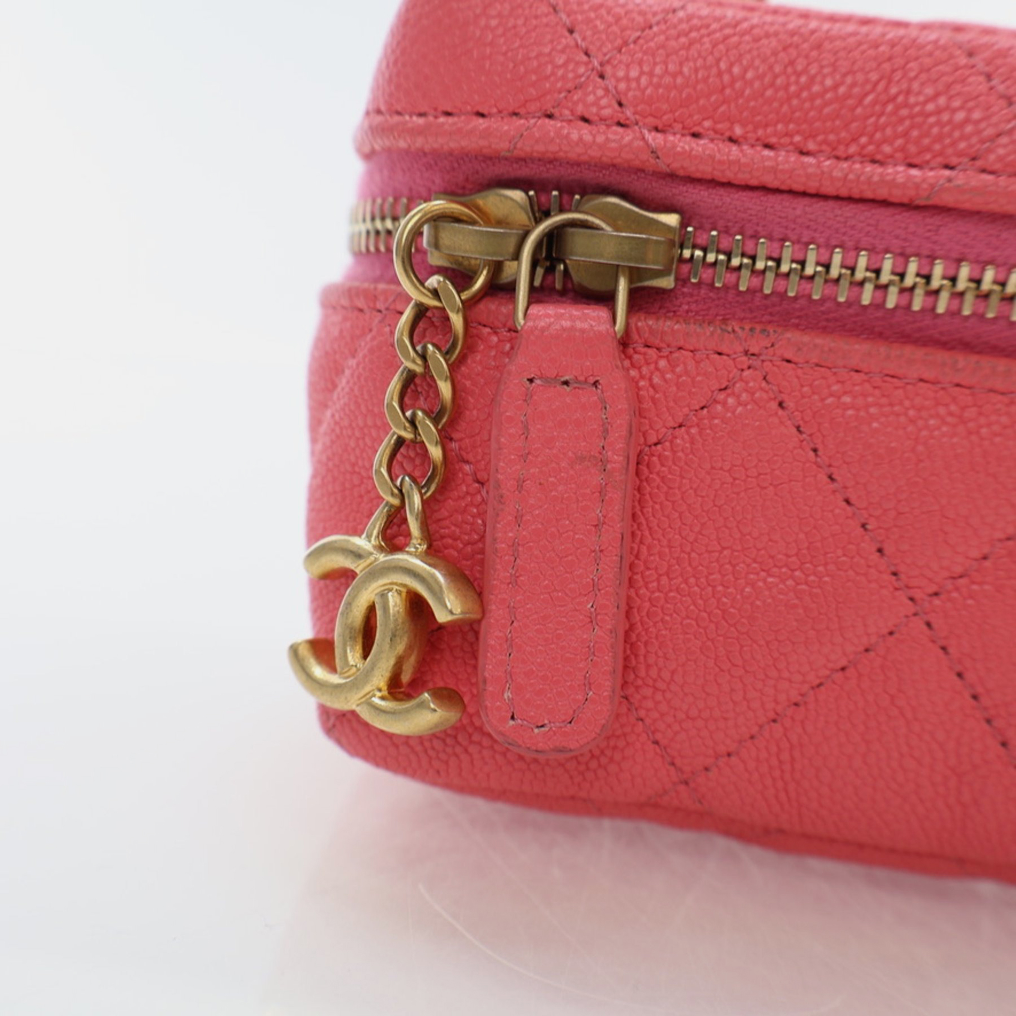 Chanel Mini Pink Caviar Top Handle Vanity 