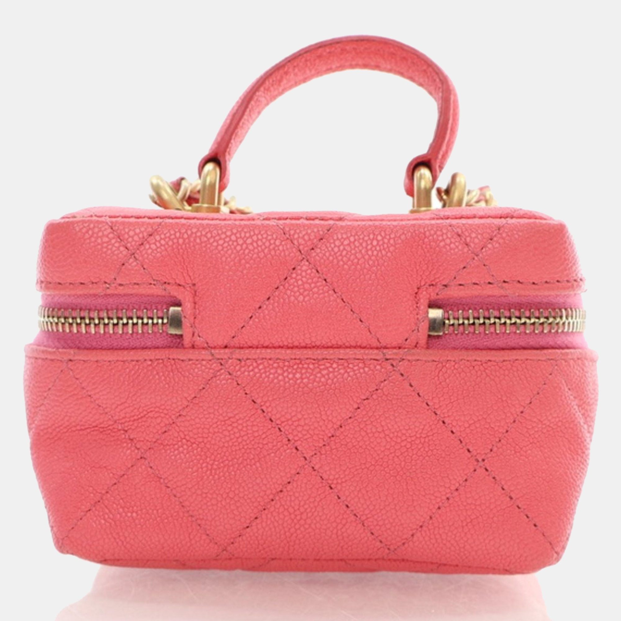 Chanel Mini Pink Caviar Top Handle Vanity 