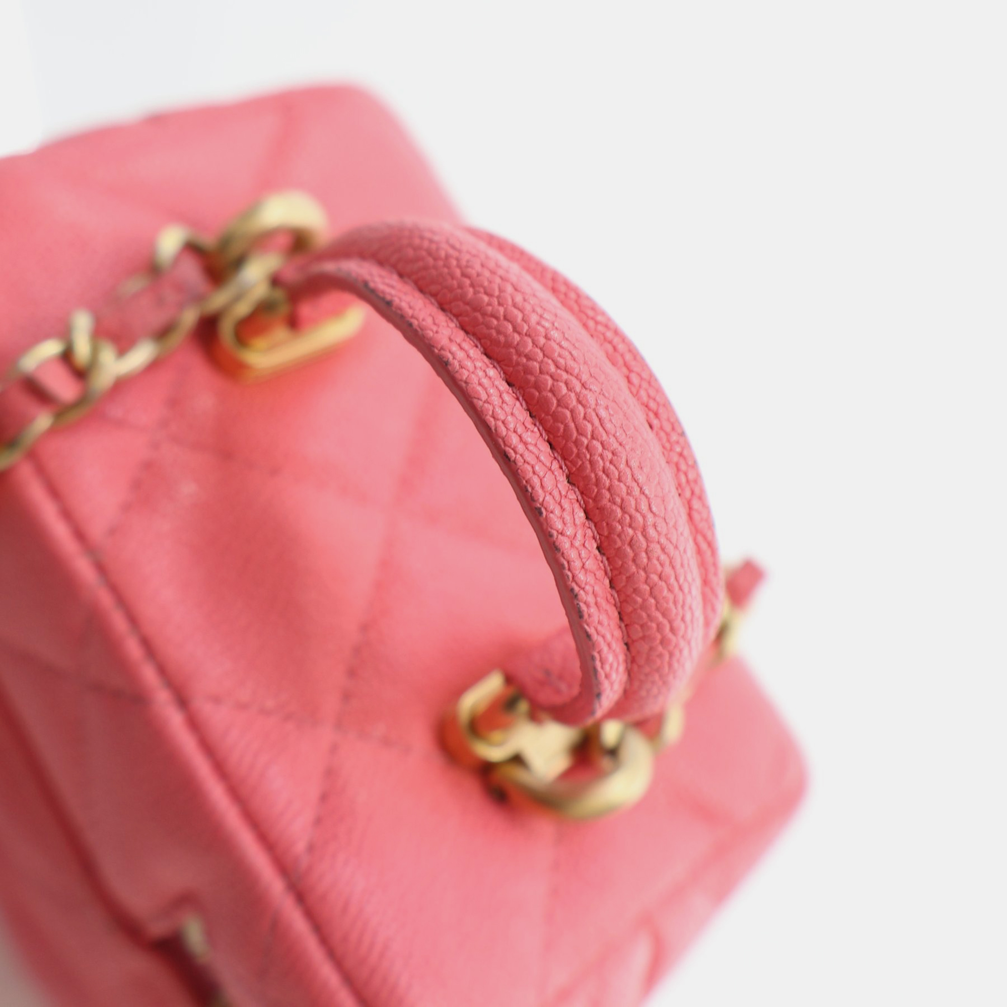 Chanel Mini Pink Caviar Top Handle Vanity 