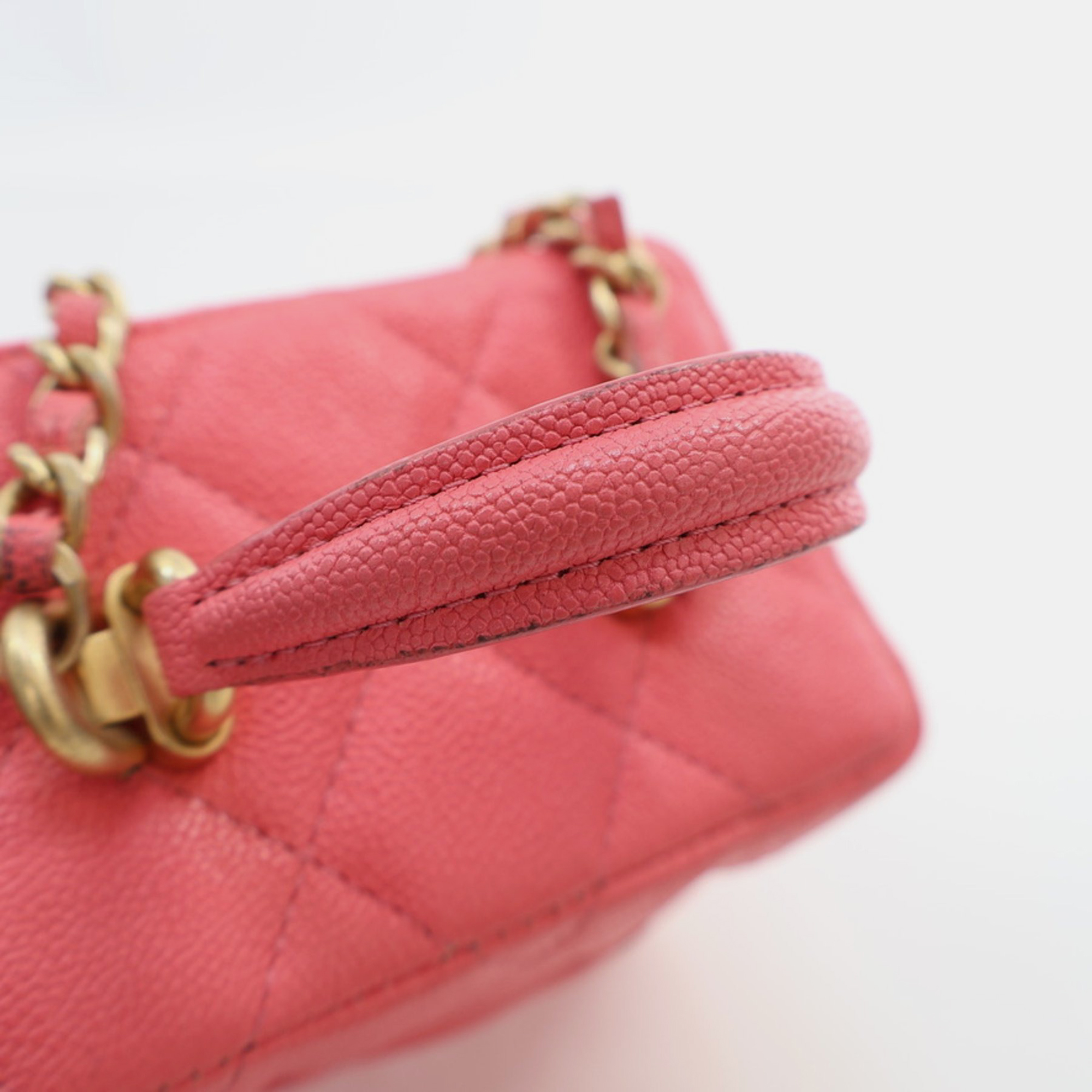 Chanel Mini Pink Caviar Top Handle Vanity 