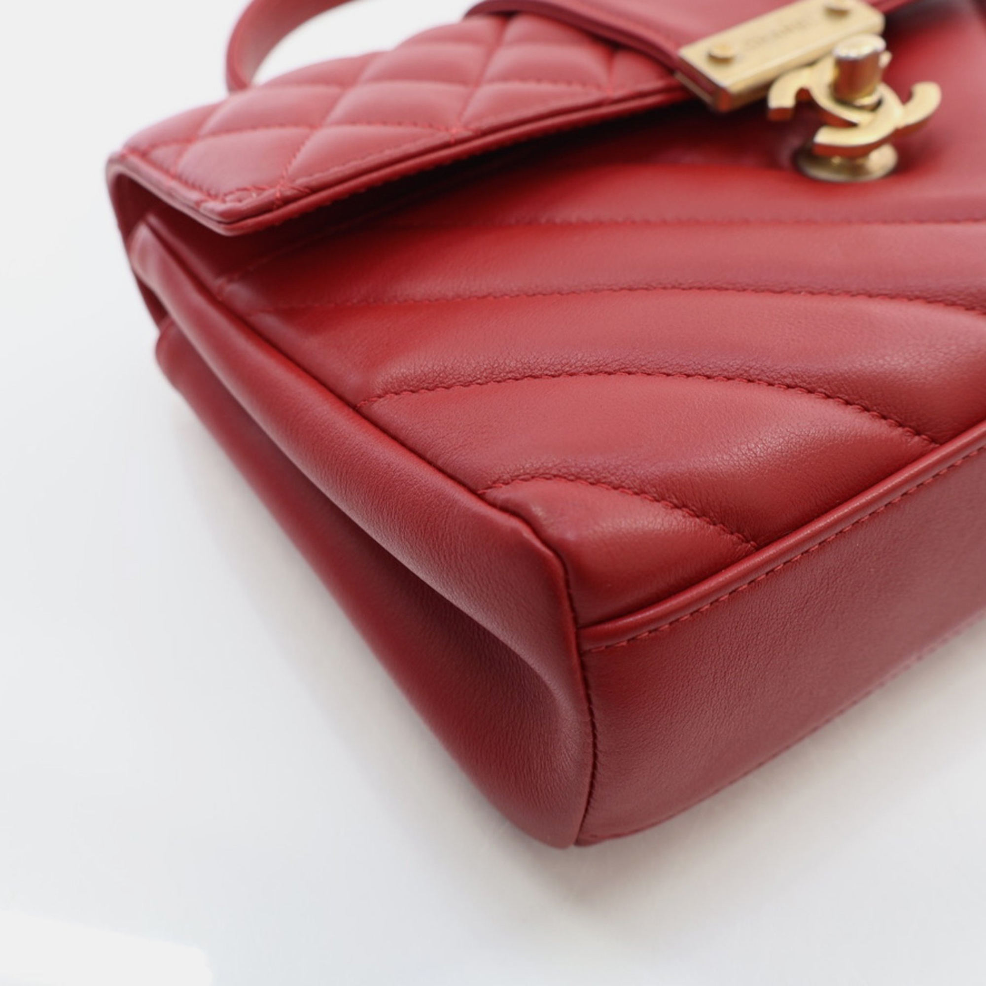 Chanel Red Calfskin In the City Top Handle Bag 