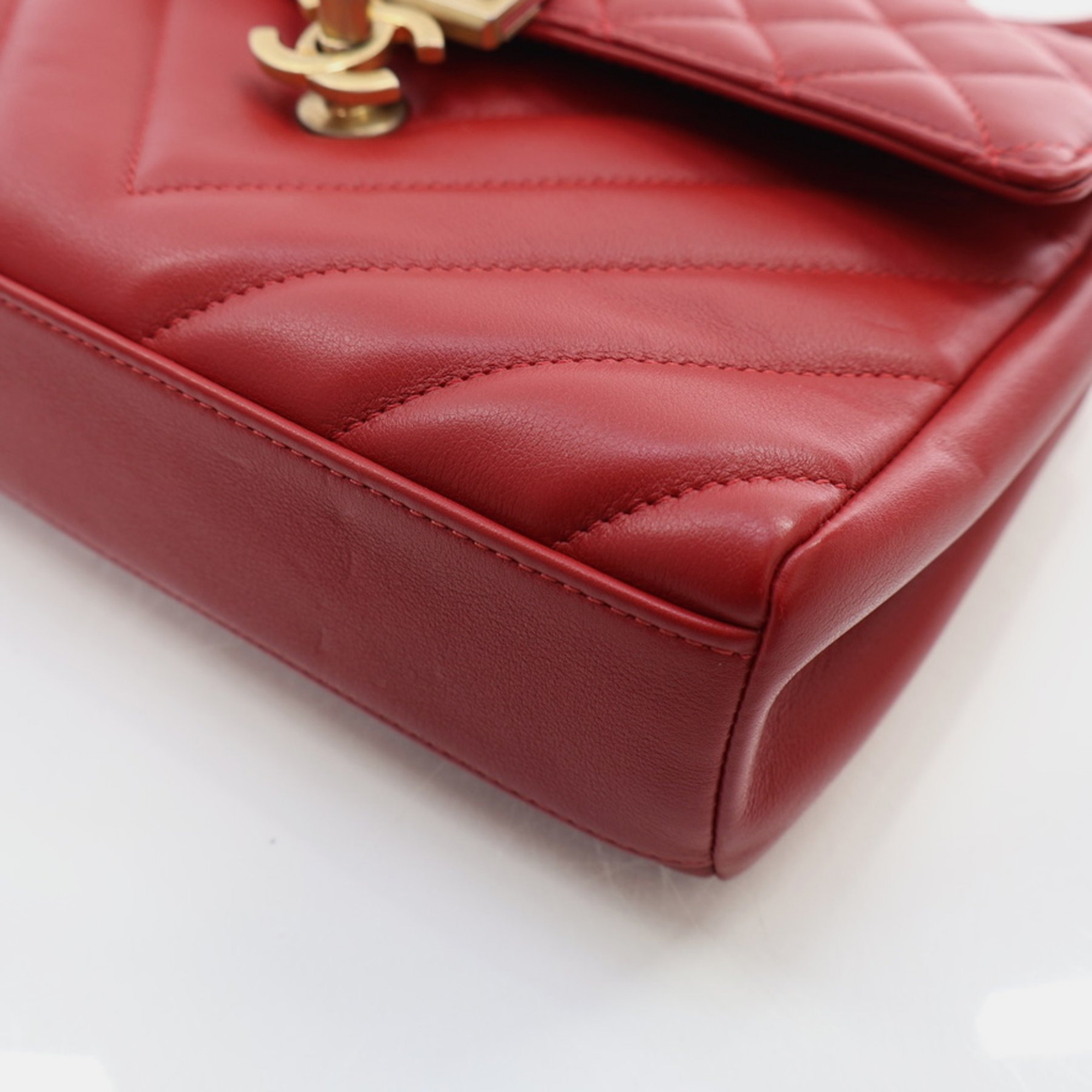 Chanel Red Calfskin In the City Top Handle Bag 