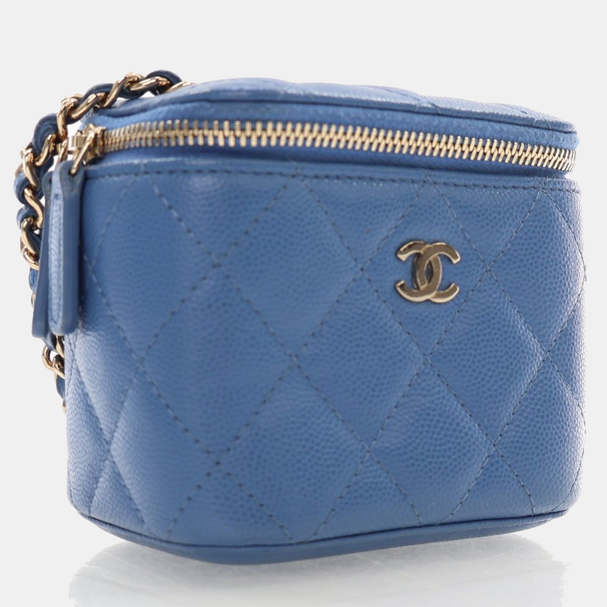Chanel Mini Light Blue Caviar Vanity 