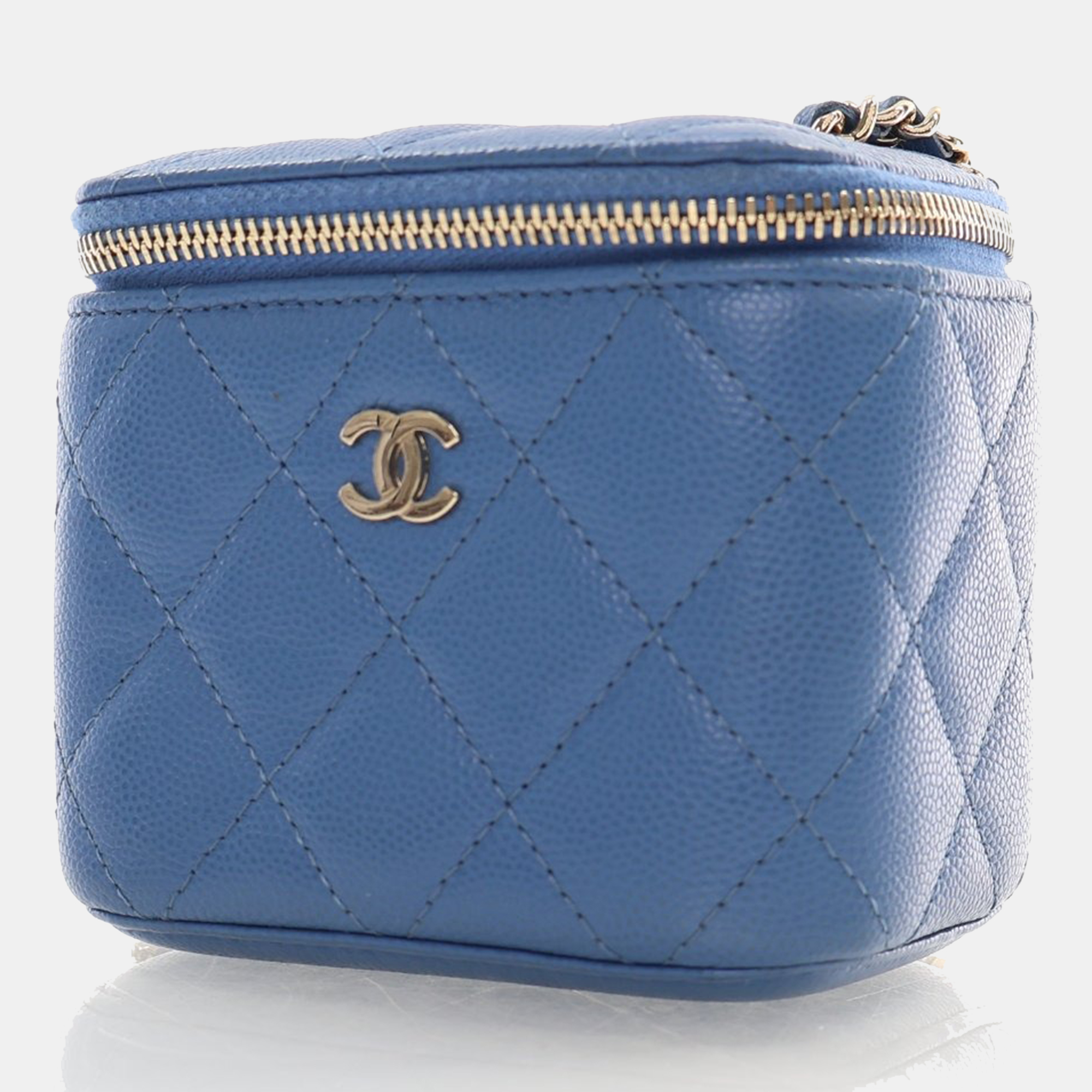 Chanel Mini Light Blue Caviar Vanity 