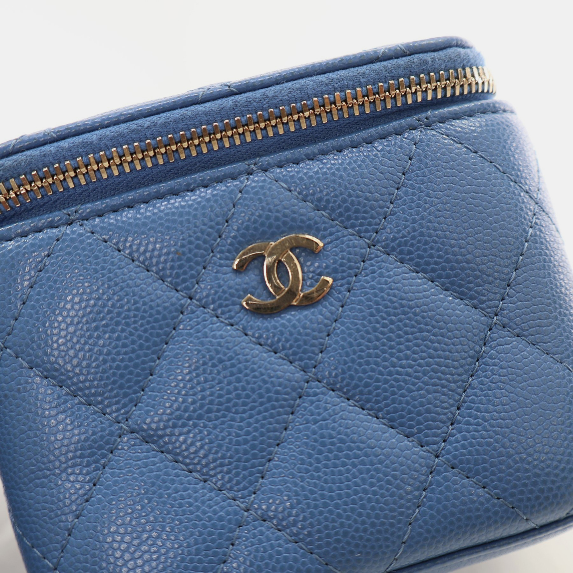 Chanel Mini Light Blue Caviar Vanity 