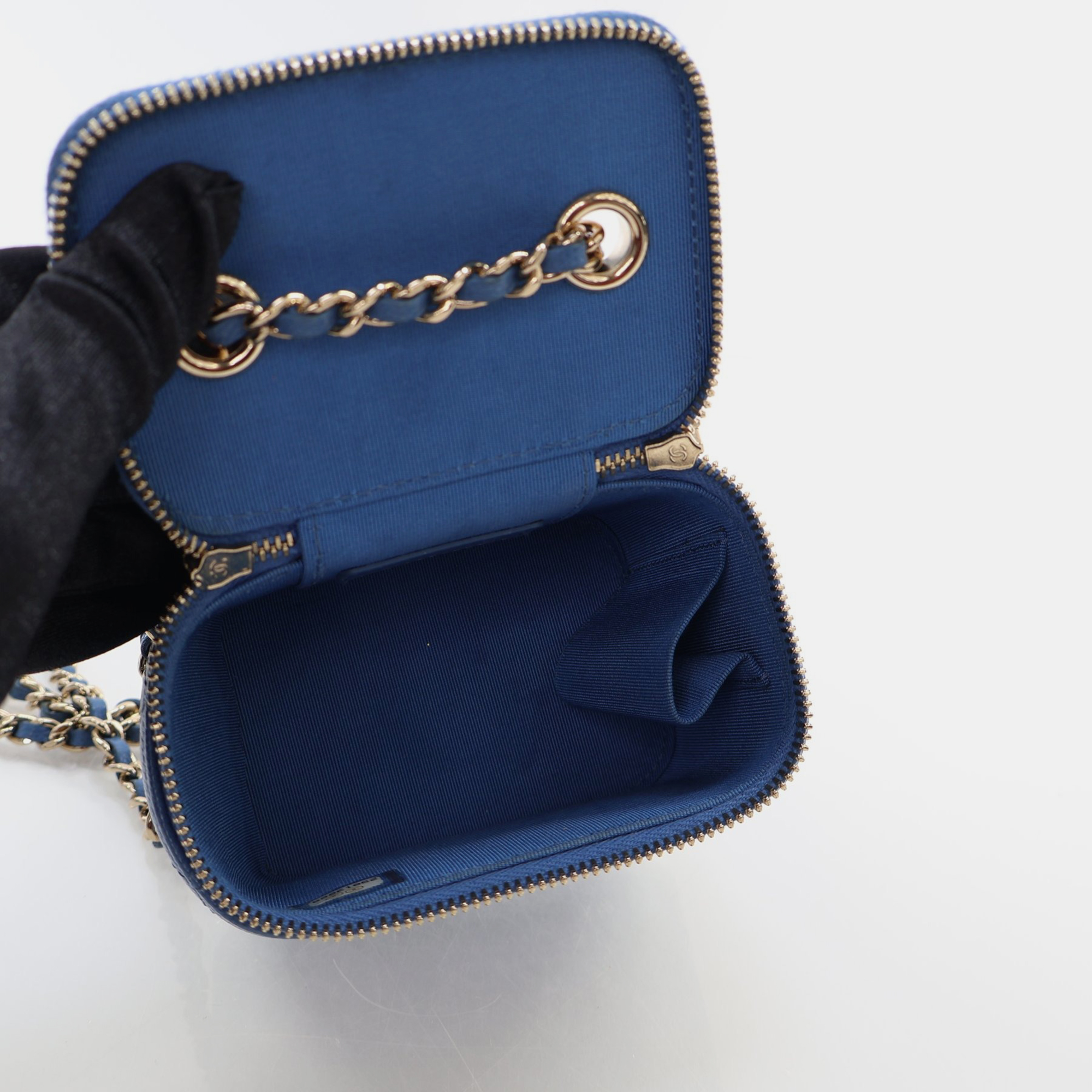 Chanel Mini Light Blue Caviar Vanity 