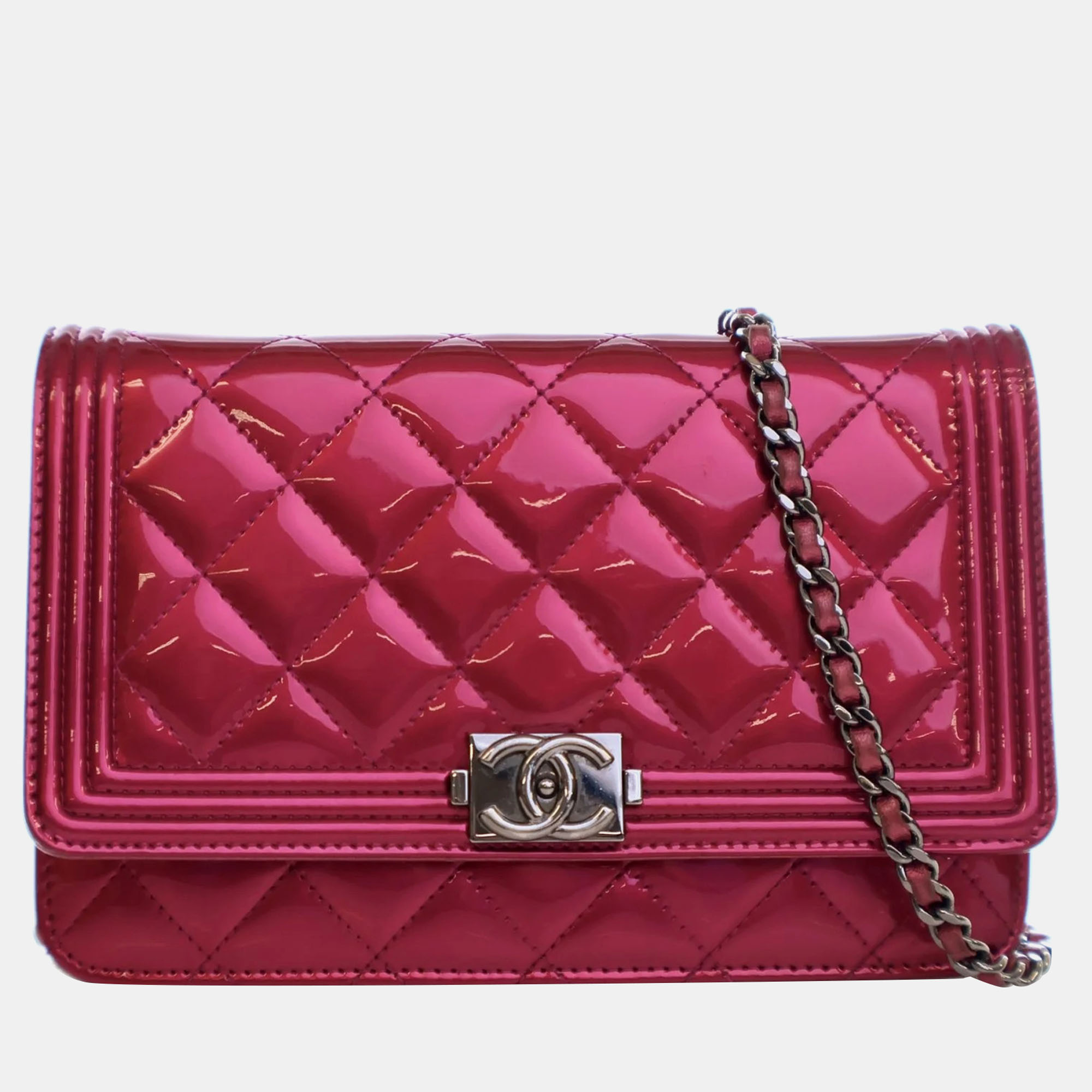 

Chanel Boy Wallet On Chain (WOC) Purple Patent, Pink