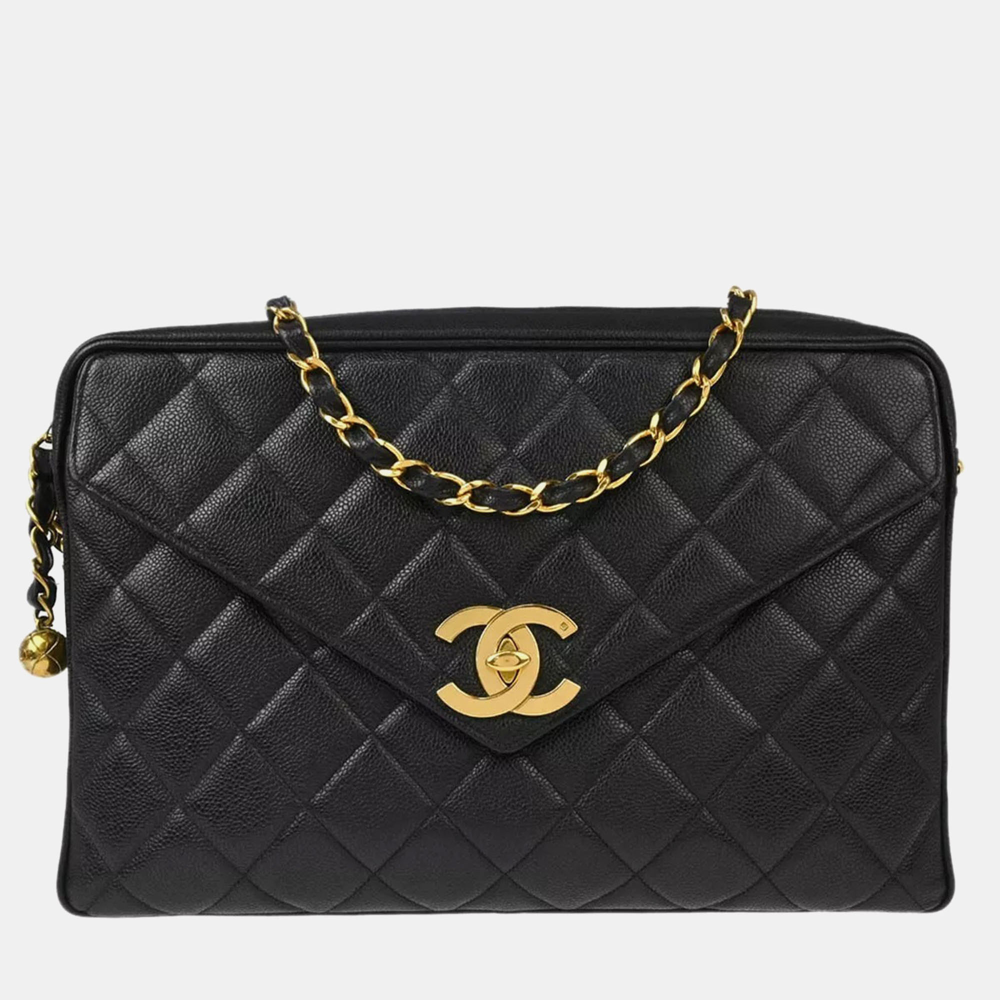 

Chanel Black Leather Chain Shoulder Bag