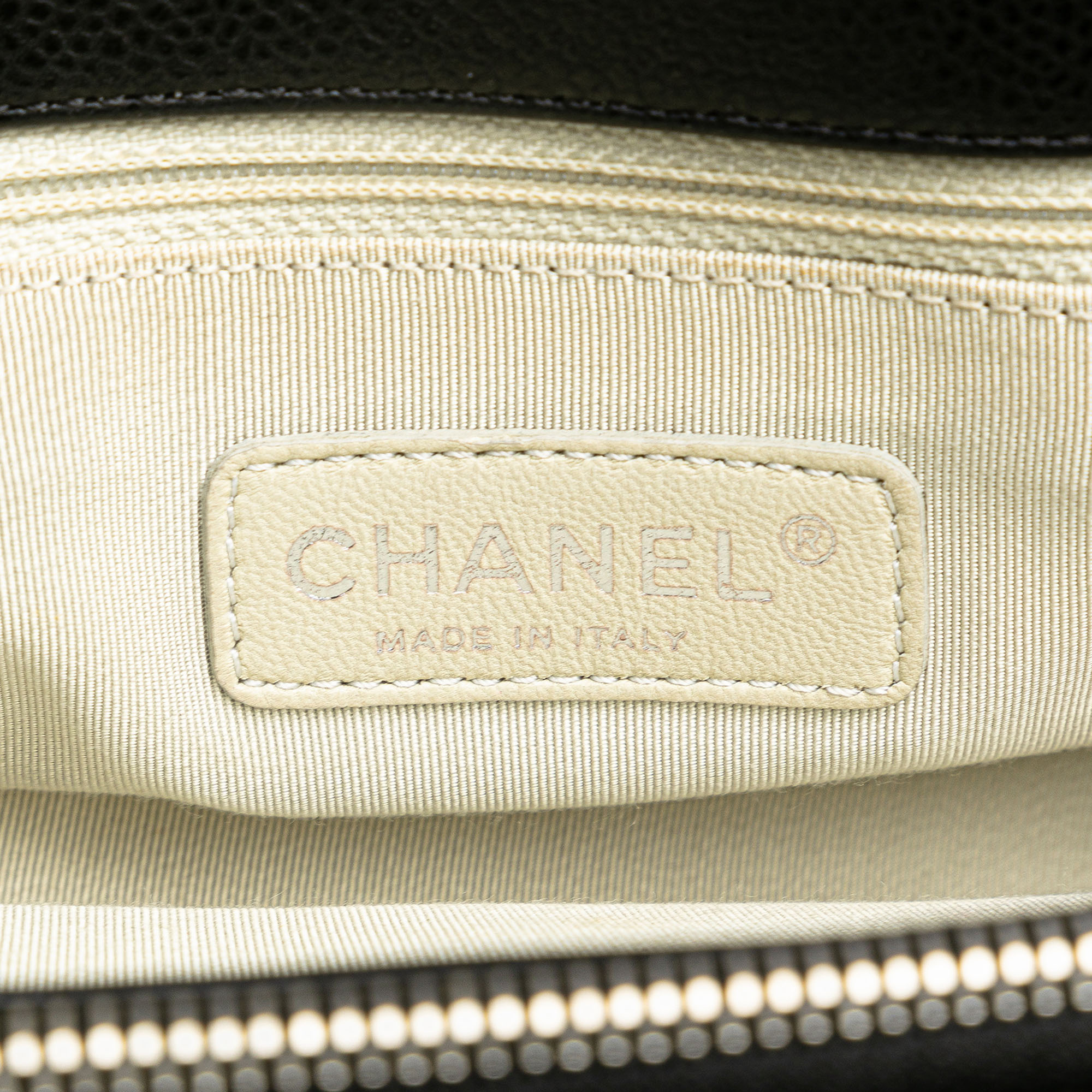 Chanel Black CC Quilted Caviar Chain Tote 