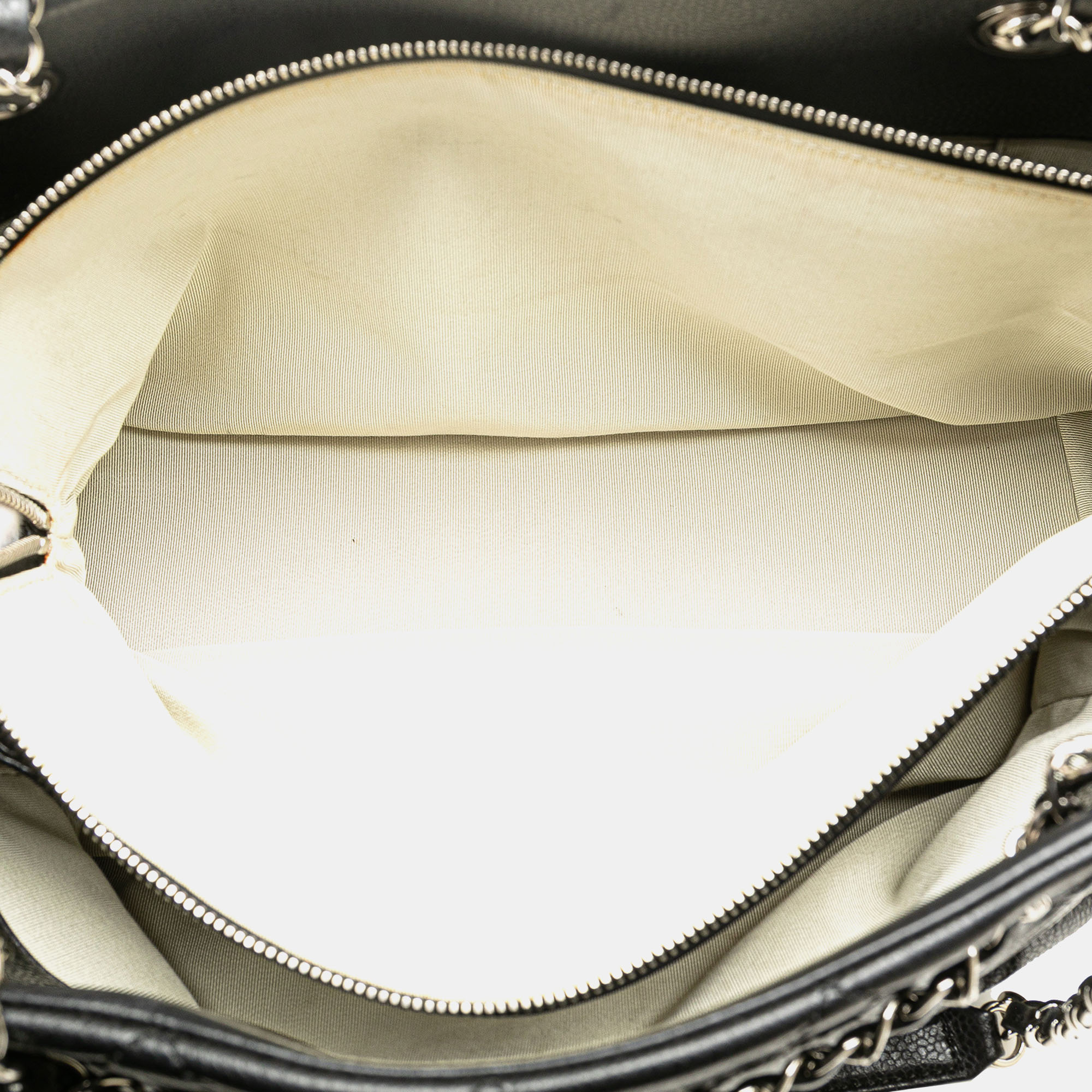 Chanel Black CC Quilted Caviar Chain Tote 