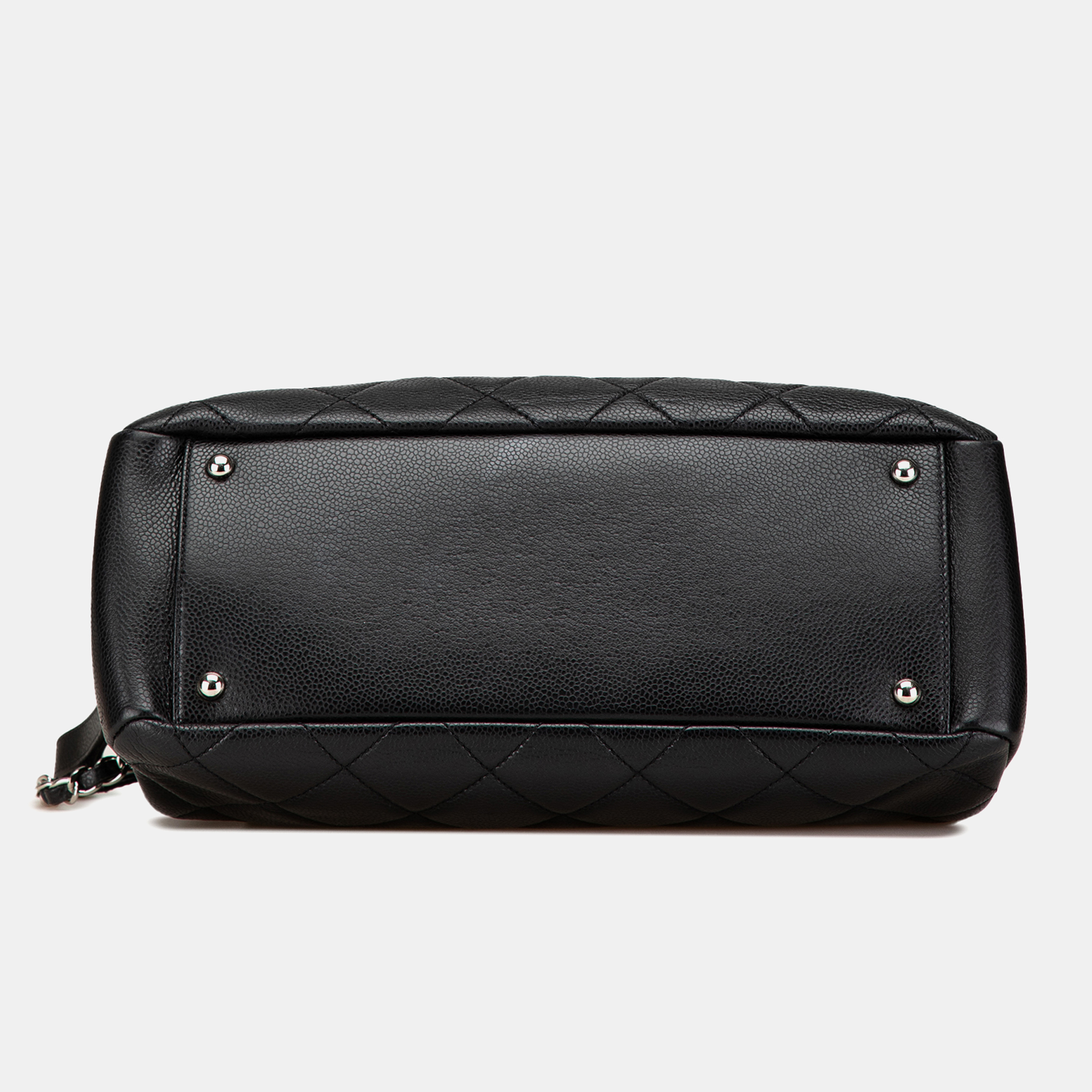 Chanel Black CC Quilted Caviar Chain Tote 