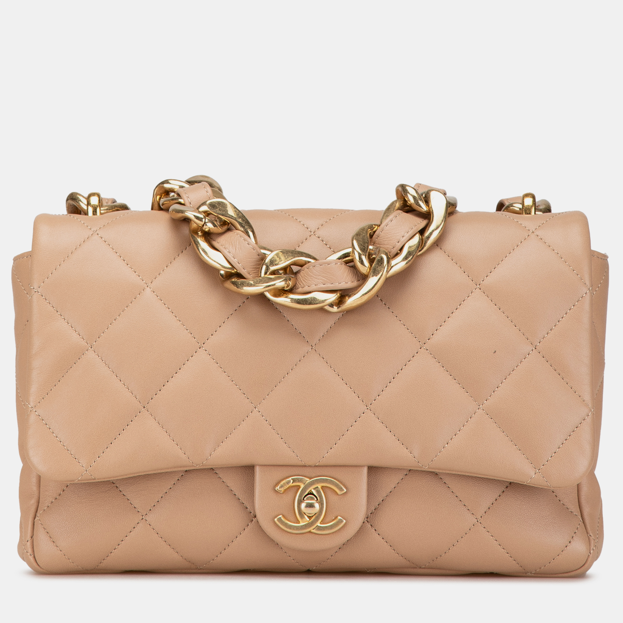 

Chanel Beige Large Quilted Lambskin Funky Town Flap