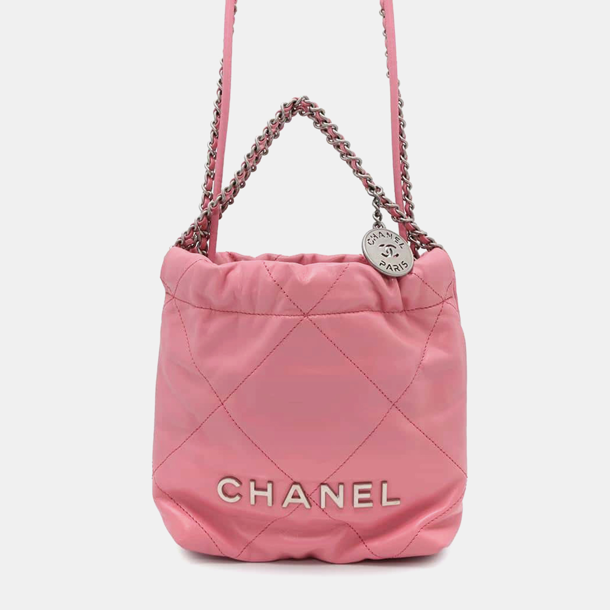 

Chanel Chanel22 Chain Pink Shiny Calf Leather Size Mini Shoulder Bag