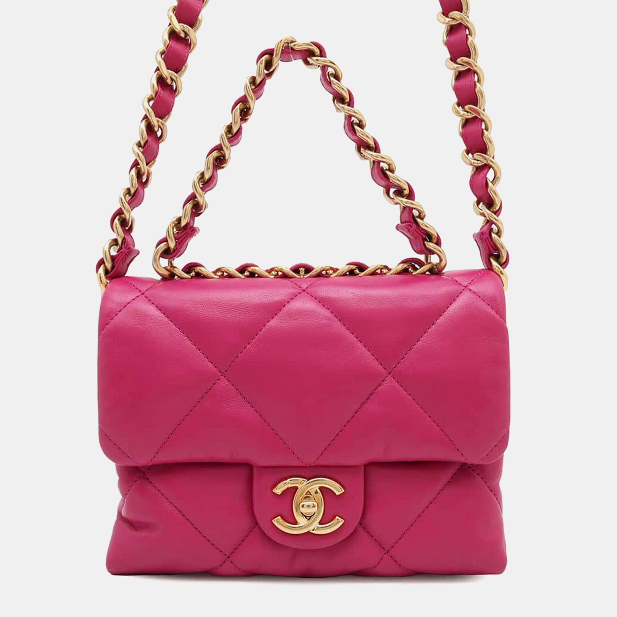 

Chanel Matelasse Fuchsia Lambskin Shoulder Bag, Pink